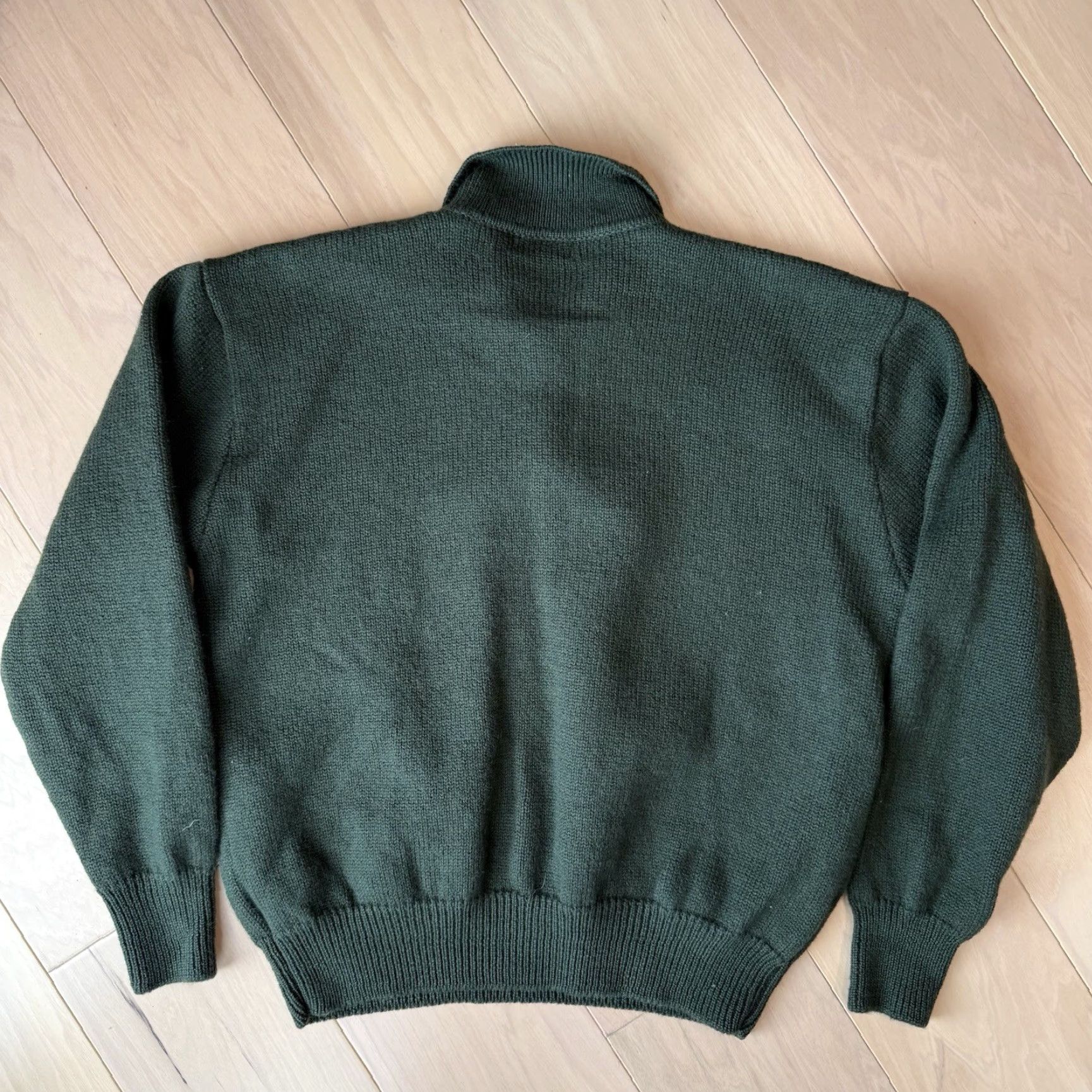 Abercrombie & Fitch VINTAGE Abercrombie & Fitch Wool Sweater XL Green Collared Pullover Men Regular Knit Solid Logo Elbow Pads 90s Hip Hop USA Bars Size US XL / EU 56 / 4 - 7 Thumbnail