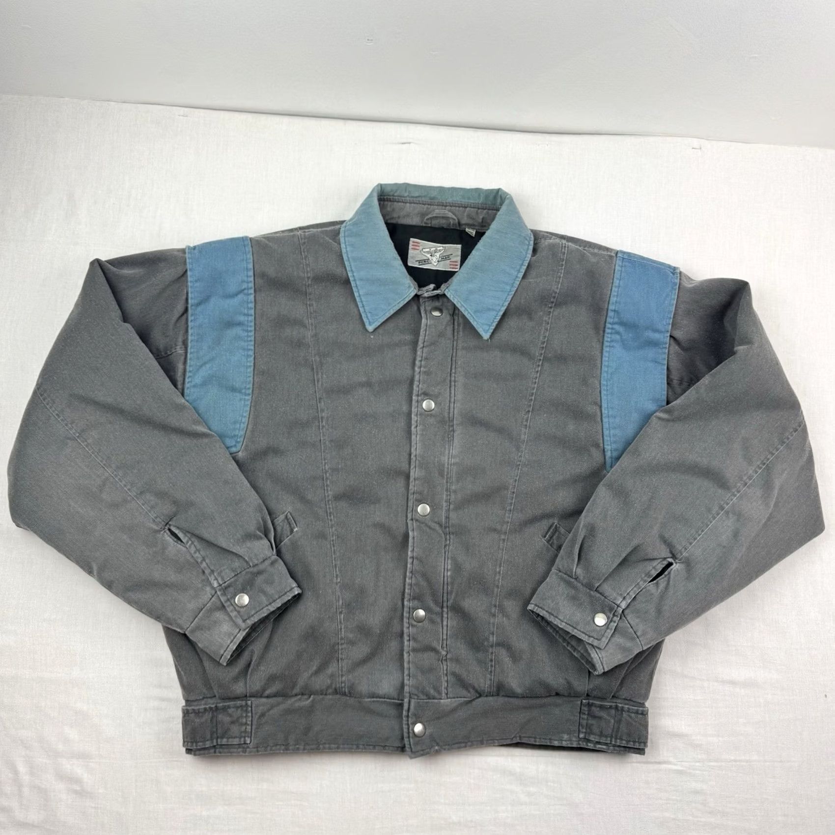 Vintage VINTAGE Pere Mar Bomber Jacket Adult XL Puffer Full Zip Snap Up 1980s Hipster Gray Mens XL Jacket Size US XL / EU 56 / 4 - 2 Thumbnail