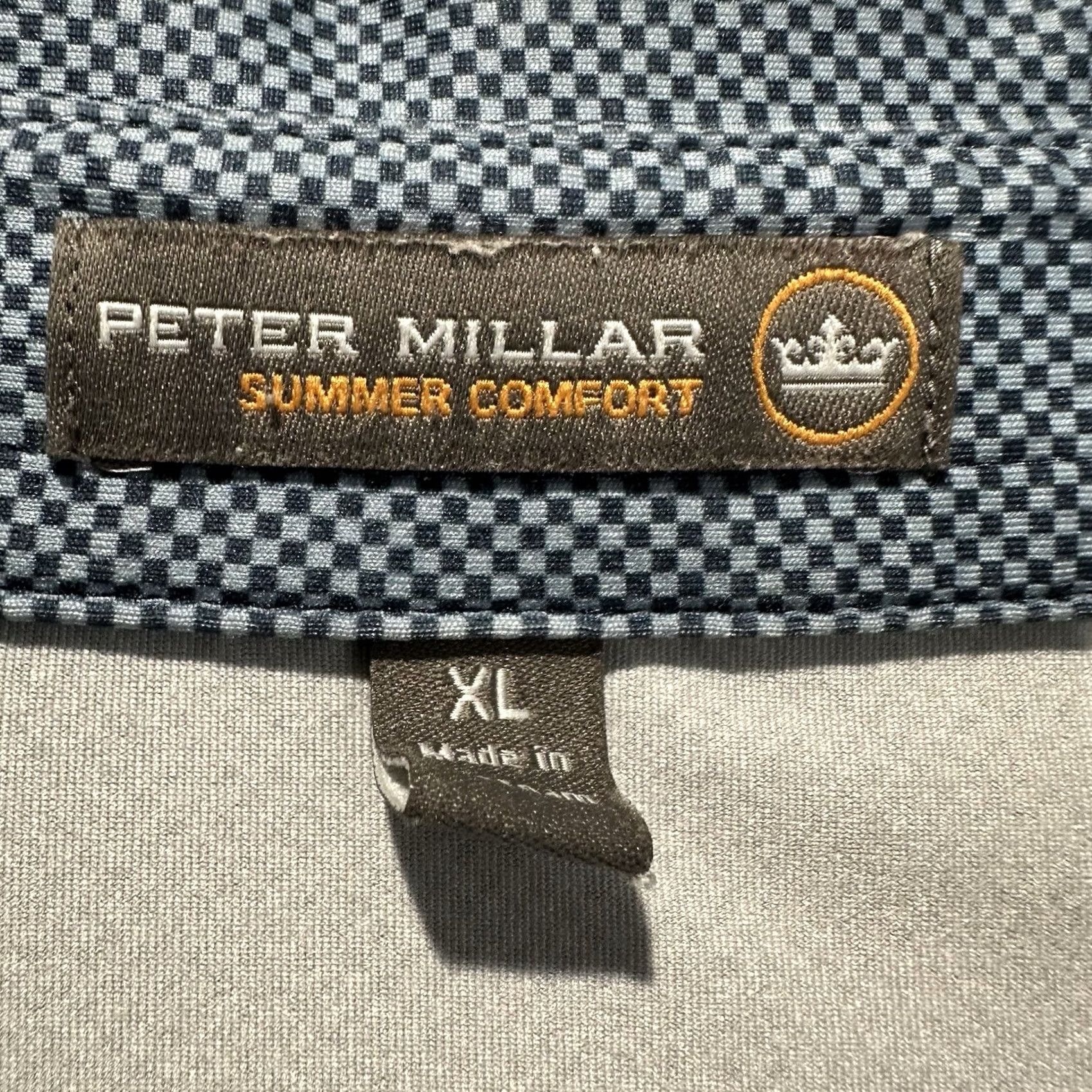 Peter Millar Peter Millar Polo Shirt Mens XL Blue Gingham Plaid Summer Comfort Performance Golf Size US XL / EU 56 / 4 - 6 Thumbnail