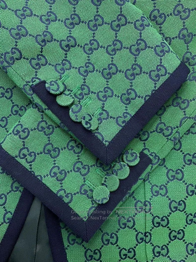 Gucci Gucci Green Logo Lapel Blazer Jacket. Size US M / EU 48-50 / 2 - 2 Thumbnail