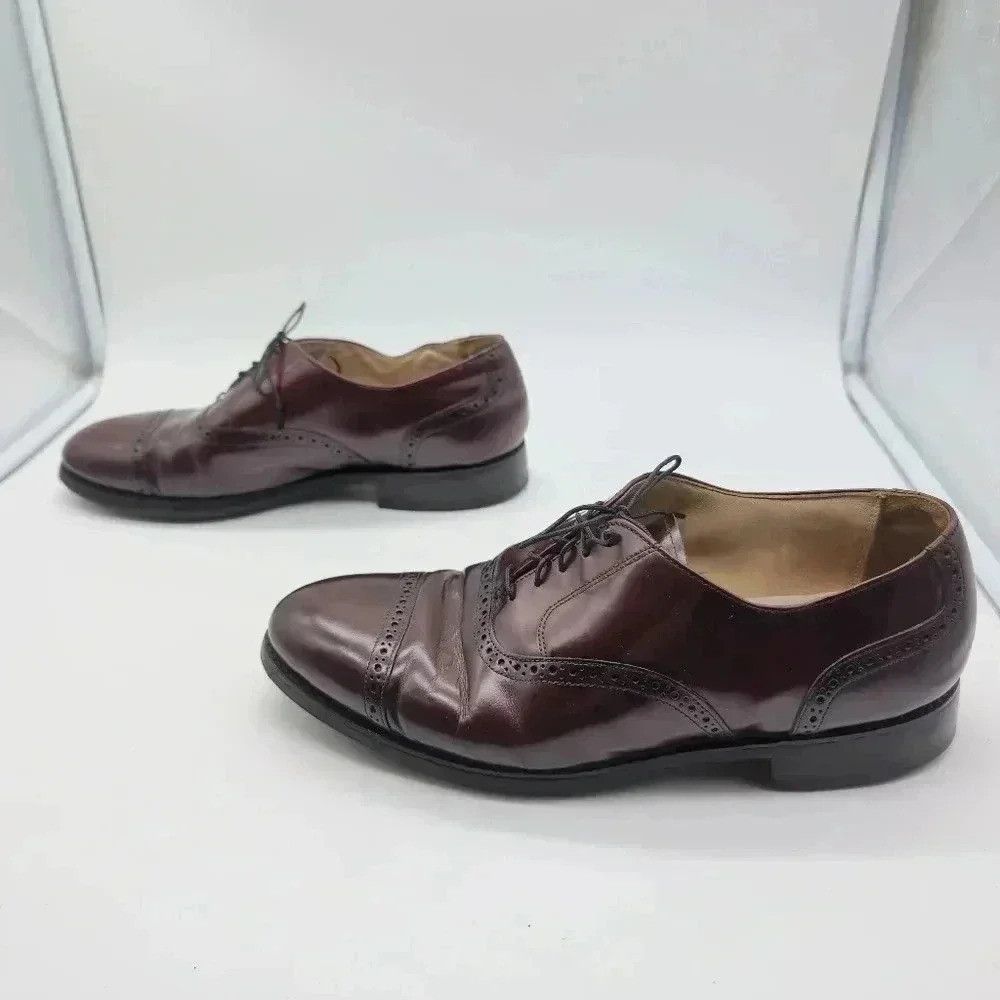 Bostonian Bostonian Impression 22028 Maroon leather cap toe dress shoe Size US 10 / EU 43 - 4 Thumbnail