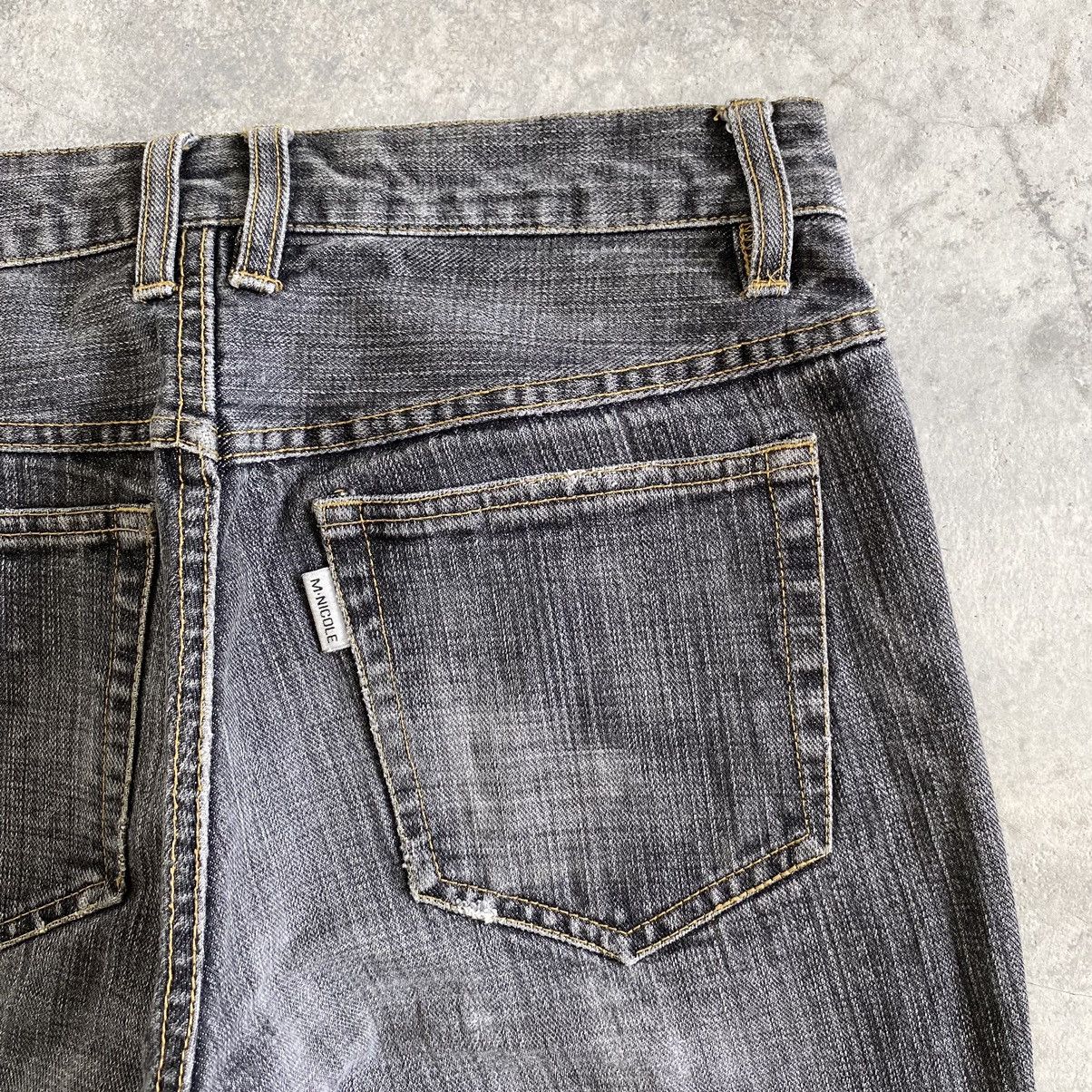 Other Monsieur Nicole Washed Grey Flared Denim Jeans Size US 30 / EU 46 - 19 Thumbnail