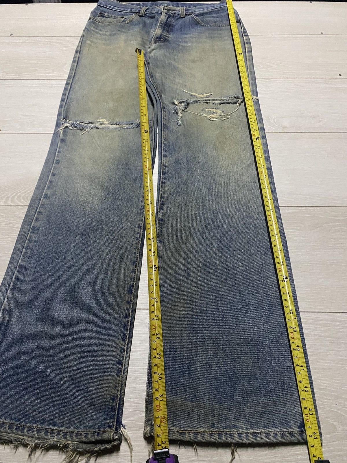 Japanese Brand Vintage GLHeart Mud Wash Distressed Loose Jeans Size US 31 - 15 Thumbnail