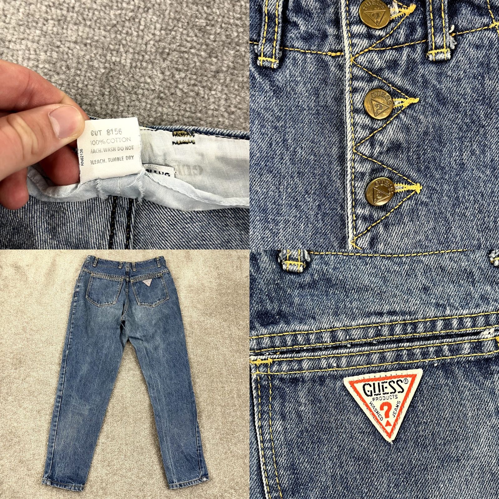 Guess VINTAGE GUESS GEORGES MARCIANO Jeans Womens 28 x 28 Blue Denim Button Fly 90s Size 28" / US 6 / IT 42 - 8 Thumbnail