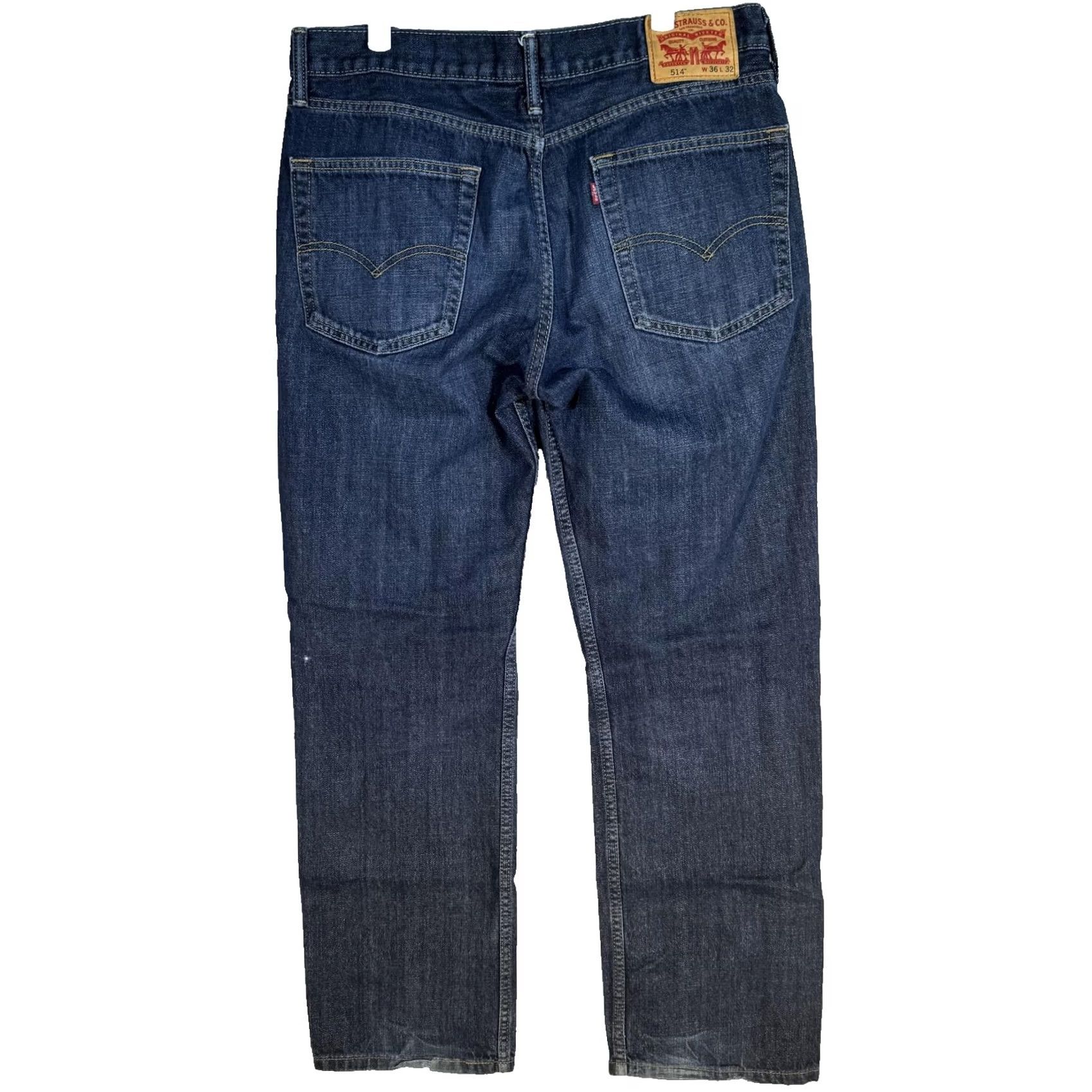Levi's Levi's 514 Jeans Mens 36x32 Blue Straight Denim Mid Rise W36 L32 Regular 5-Pocket Zip Fly Jeans Mens Blue Denim Classic 514 Size US 36 / EU 52 - 2 Thumbnail