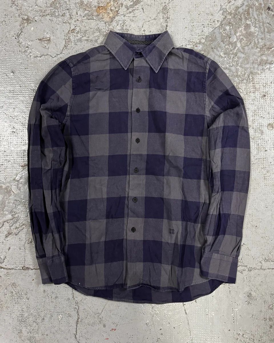 Givenchy Givenchy Grey & Navy Checkered Shirt Size US S / EU 44-46 / 1 - 3 Thumbnail