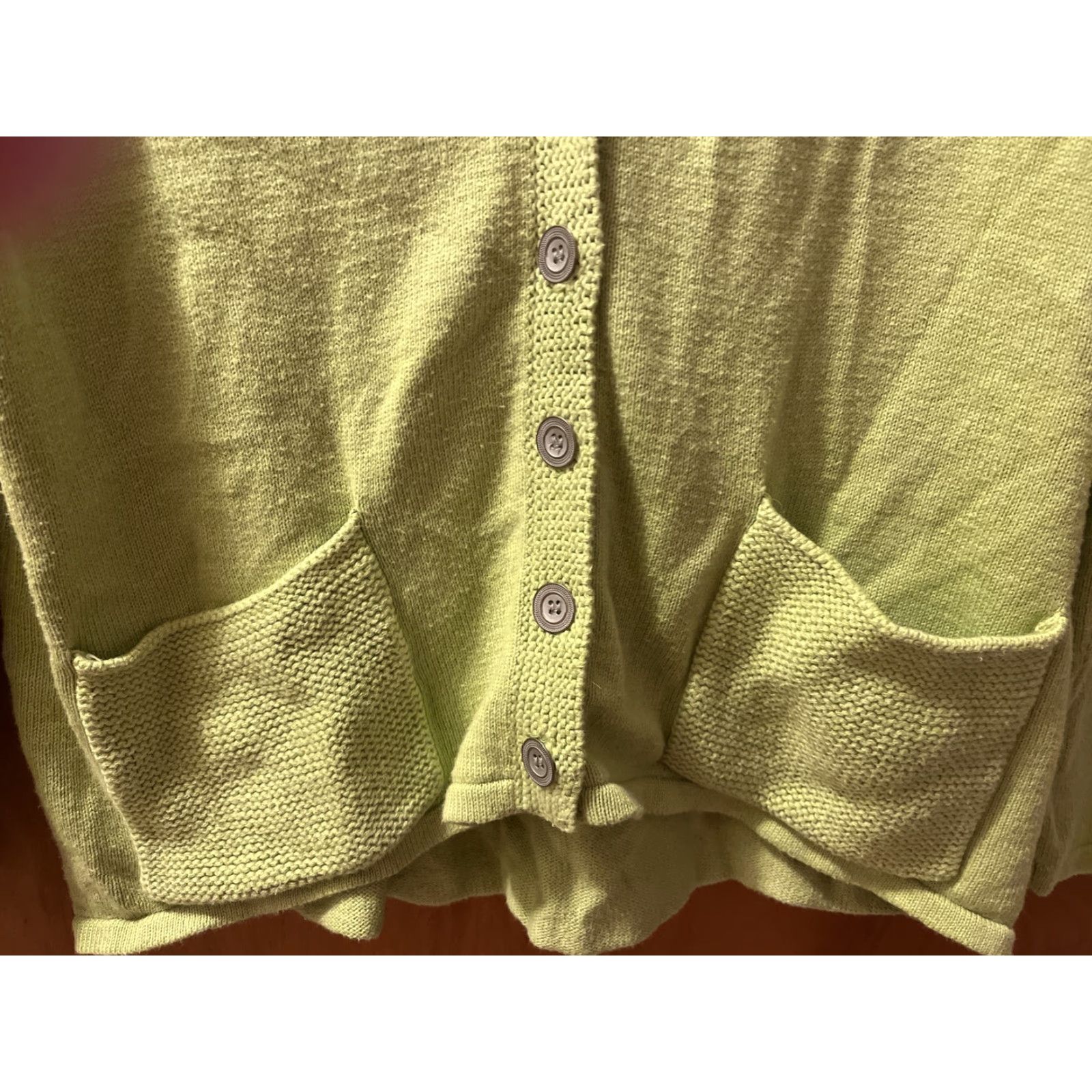 J. Jill J. Jill Women's Cardigan Sweater Small Green V-Neck Knit Pockets Casual Travel Workwear Autumn Winter Size S / US 4 / IT 40 - 3 Thumbnail