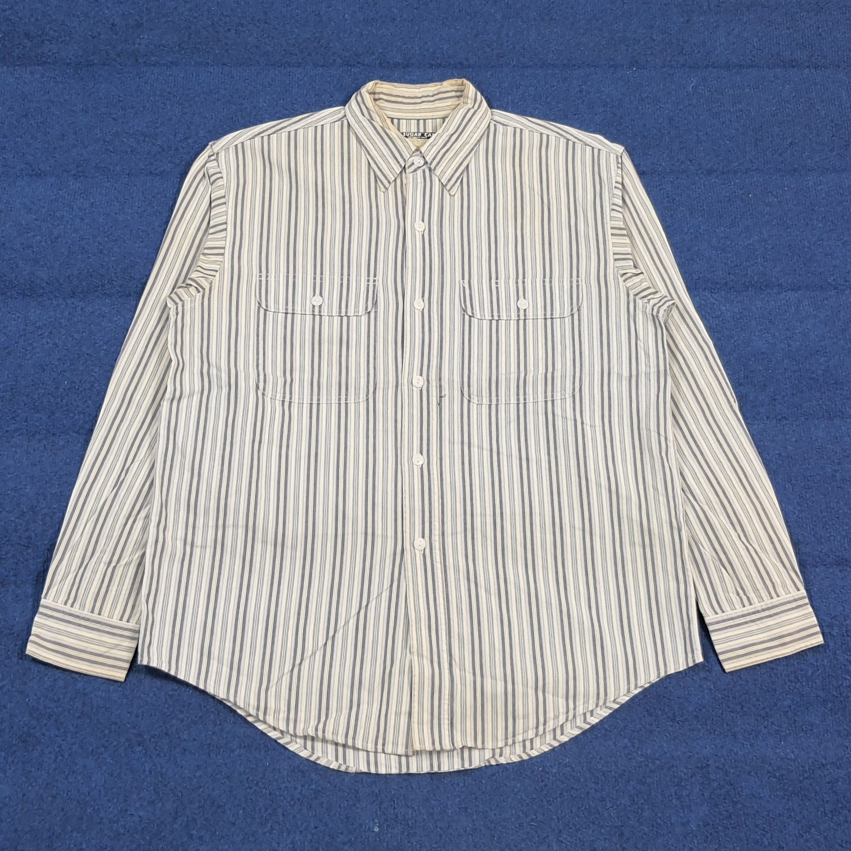 Sugar Cane Vintage Sugar Cane Striped Retro Button Up Shirt C299N26 Size US M / EU 48-50 / 2 - 1 Thumbnail