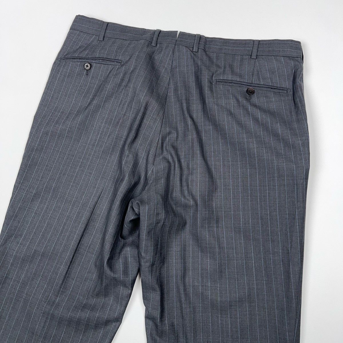 Ermenegildo Zegna Ermenegildo Zegna Su Misura Stripped Suit Wool Silk Size 46L - 23 Thumbnail