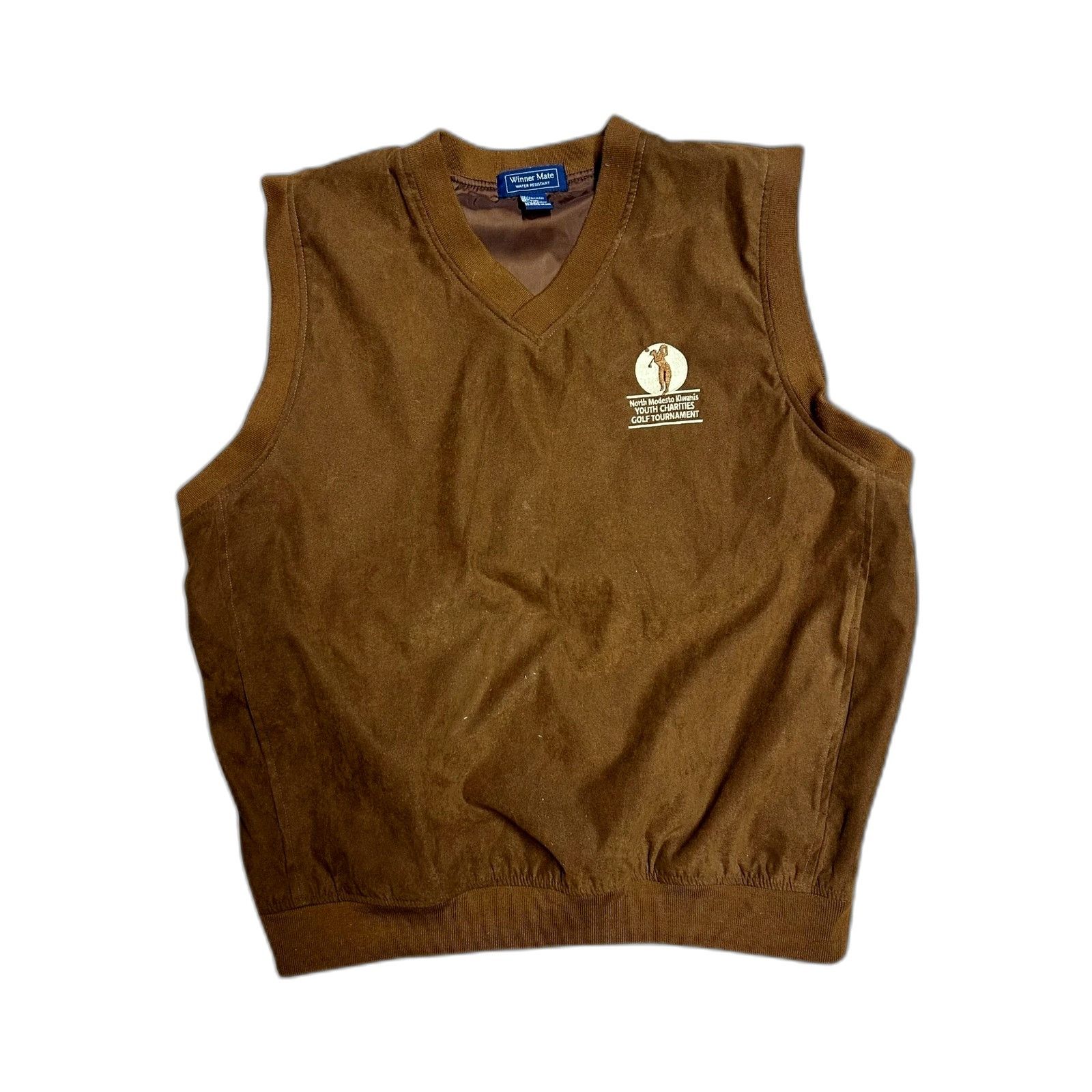 Winners Circle Vintage Winner Mate Brown Suede Golf Jacket Vest Size 2XL Size US XXL / EU 58 / 5 - 1 Thumbnail