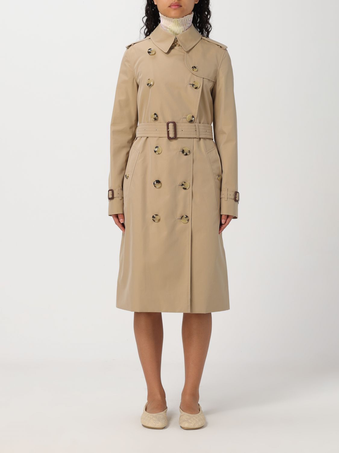 image of Burberry Trench Coat Woman Beige, Women's (Size XL)