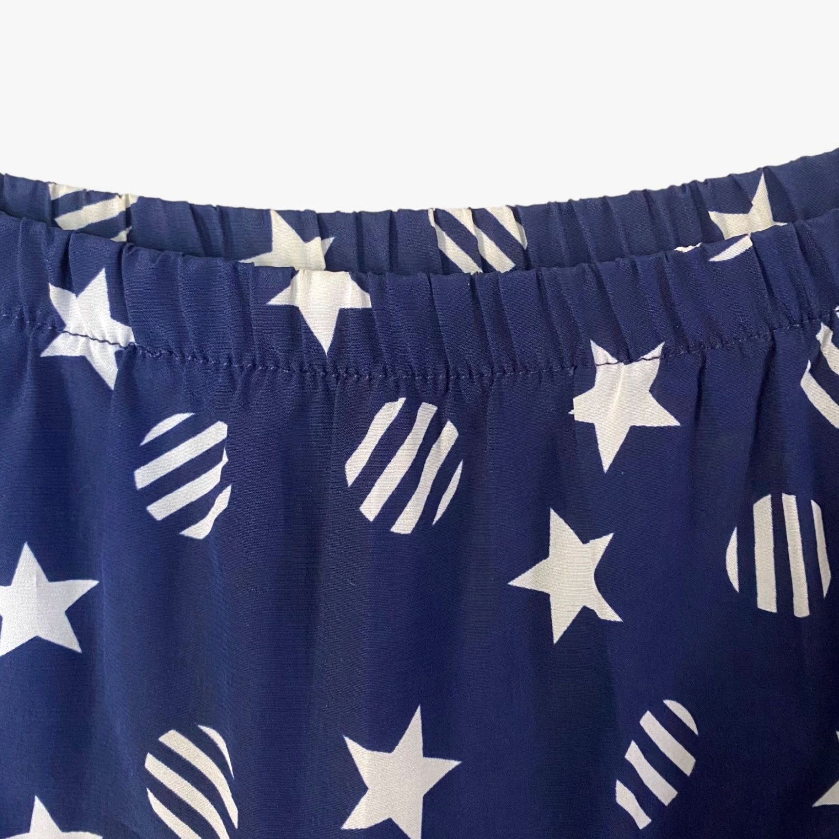 Vintage VINTAGE Castleberry High-Waisted Pleated Midi Skirt Womens 4 Blue Star Print USA Size 27" / US 4 / IT 40 - 7 Thumbnail