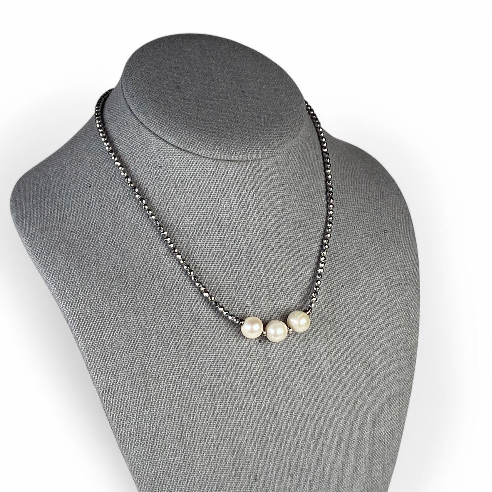 Other Lucas Lameth Choker Necklace Pearl Sparkly Silver Beads Size ONE SIZE - 2 Thumbnail