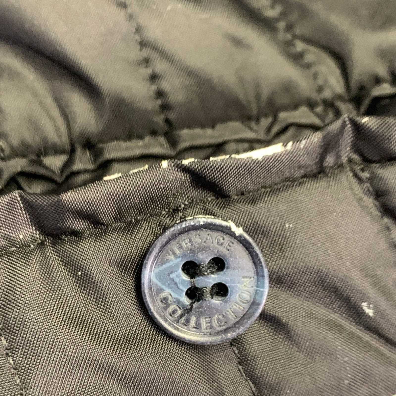 Versace VERSACE Size 46 Navy Black Virgin Wool Blend Epaulets Jacket Size US XXL / EU 58 / 5 - 9 Thumbnail