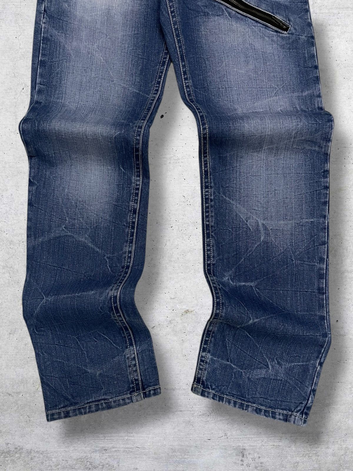 semanticdesign VINTAGE SKY BOMBER 90S OG JAPAN DESIGNER PUNK STUDDED DENIM Size US 30 / EU 46 - 4 Thumbnail