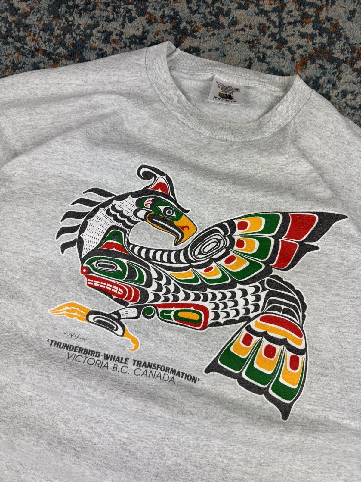 Native × Vintage Vintage 80s Thunderbird Victoria b.c Canada graphic tee Size US XL / EU 56 / 4 - 5 Thumbnail