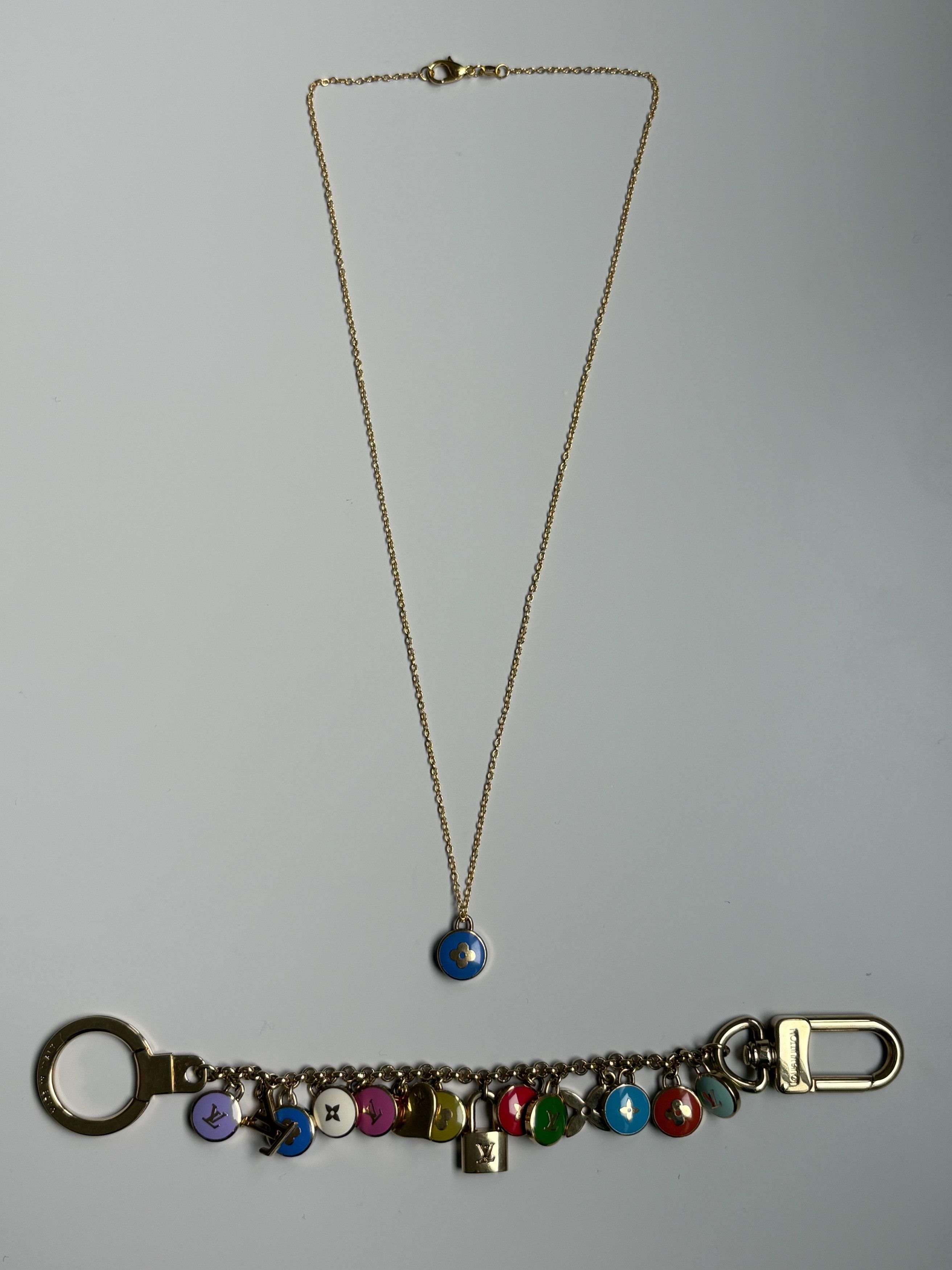 Louis Vuitton Louis Vuitton Blue Flower Logo Pendant Necklace Size ONE SIZE - 3 Thumbnail