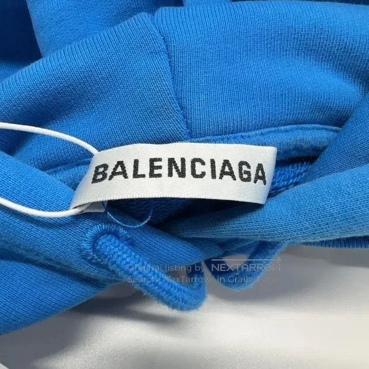 Balenciaga Balenciaga Logo Hooded Sweatshirt in Blue. Size US M / EU 48-50 / 2 - 2 Thumbnail