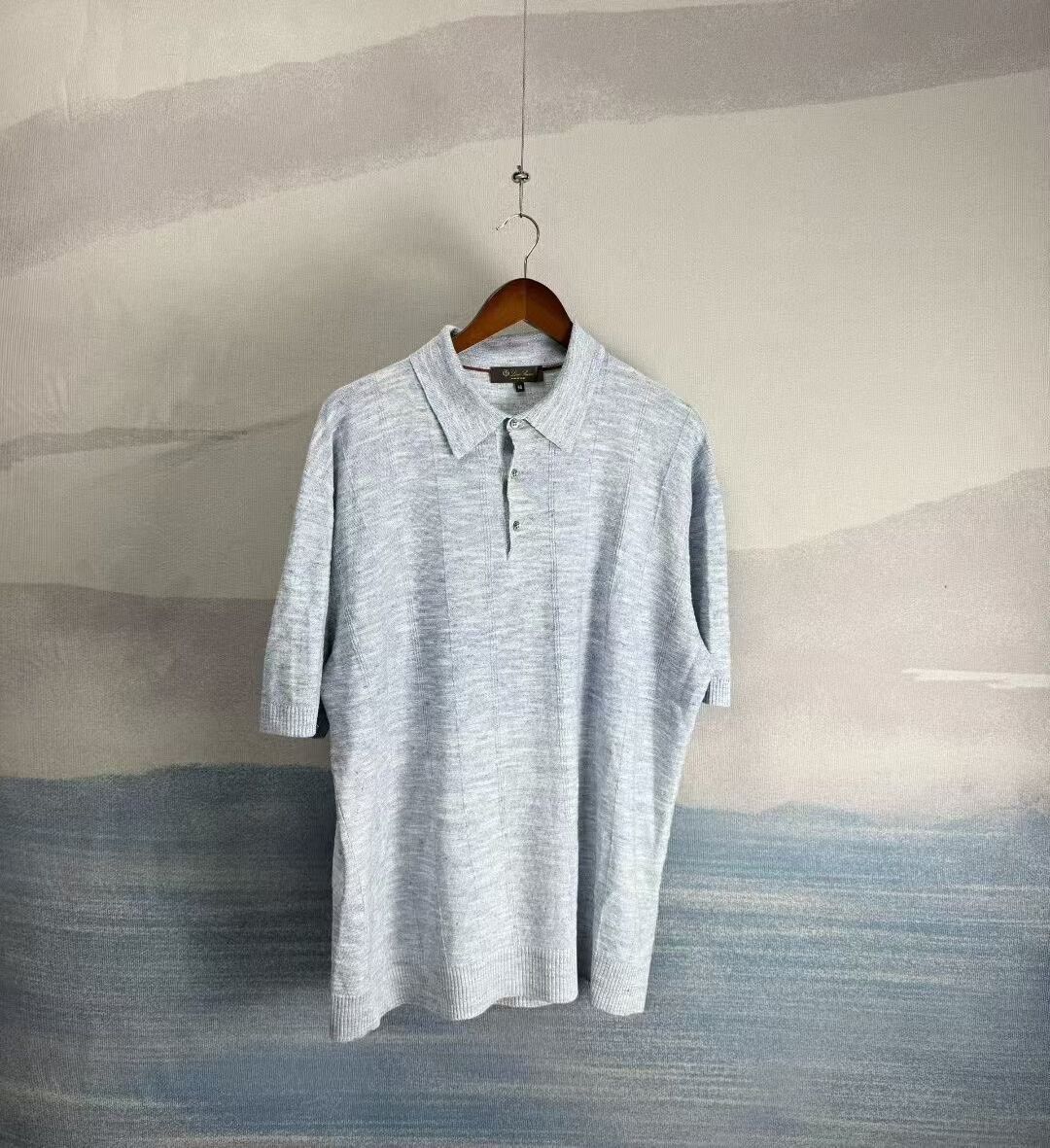 Loro Piana Loro Piana Misty Blue Linen Polo Shirt Size US XXL / EU 58 / 5 - 1 Thumbnail