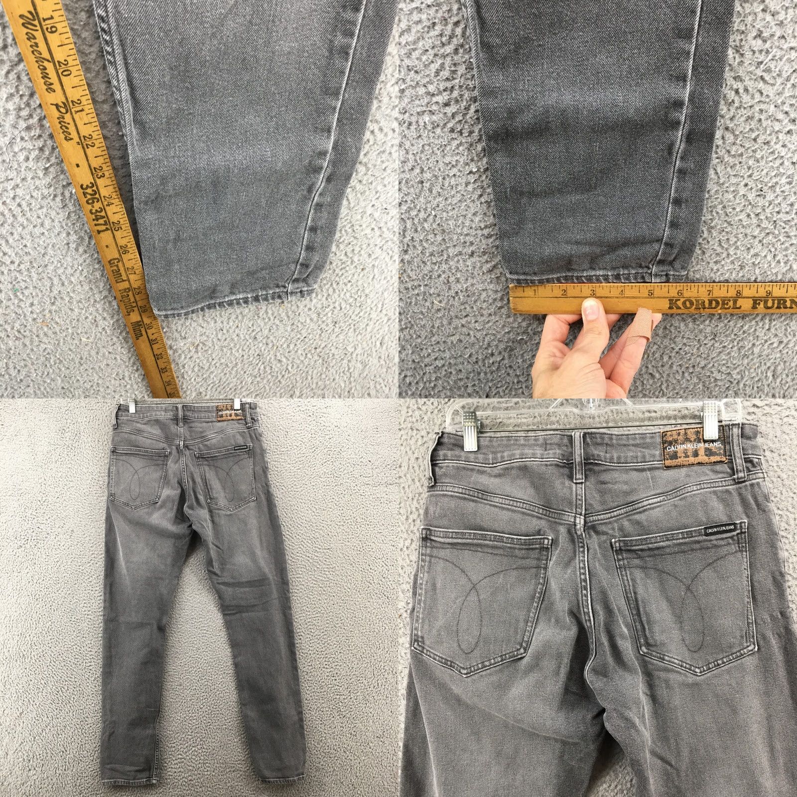 Calvin Klein Calvin Klein Skinny Jeans Mens 31 Gray Pocket Mid Rise Zip Denim 5-Pocket Regular Jeans Mens 31x29 Size US 31 - 8 Thumbnail