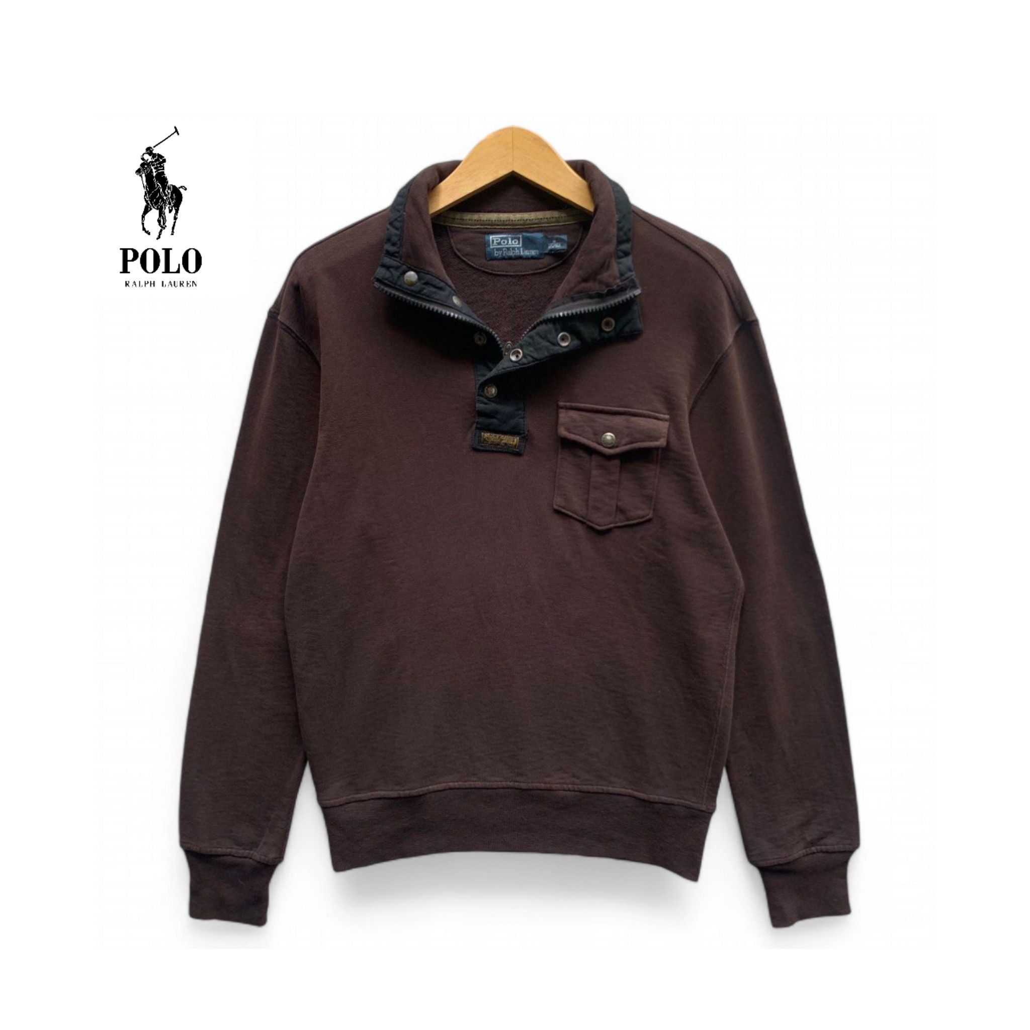 Polo Ralph Lauren Vintage Polo Ralph Lauren PRL Dark Brown Sweatshirt Size US M / EU 48-50 / 2 - 2 Thumbnail