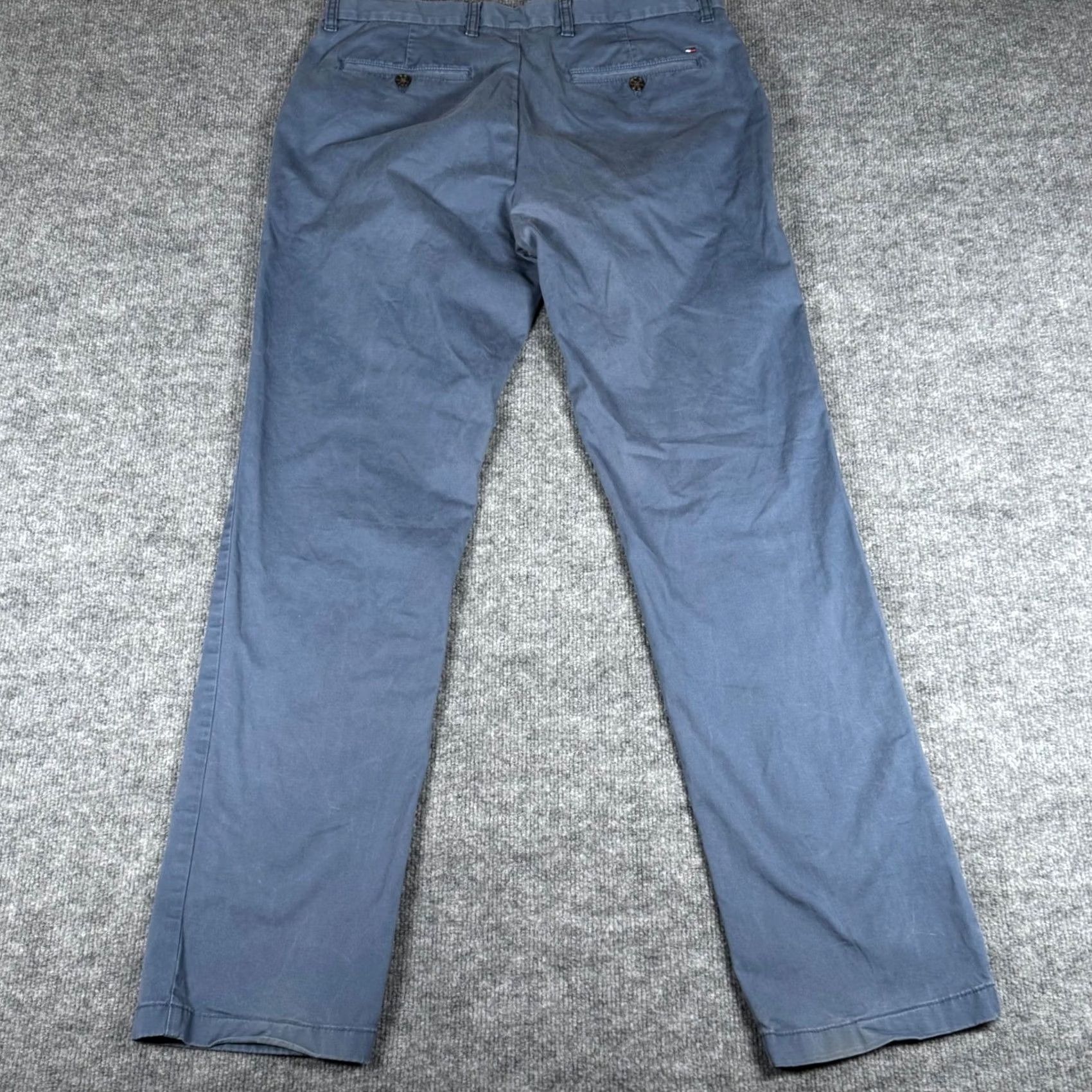 Tommy Hilfiger Tommy Hilfiger Custom Fit Chino Pants Men Blue 34x34 Waist 34 Inseam 34 Flat Front Pockets Logo Button Zip Workwear Casual Dress Pants Size US 34 / EU 50 - 2 Thumbnail