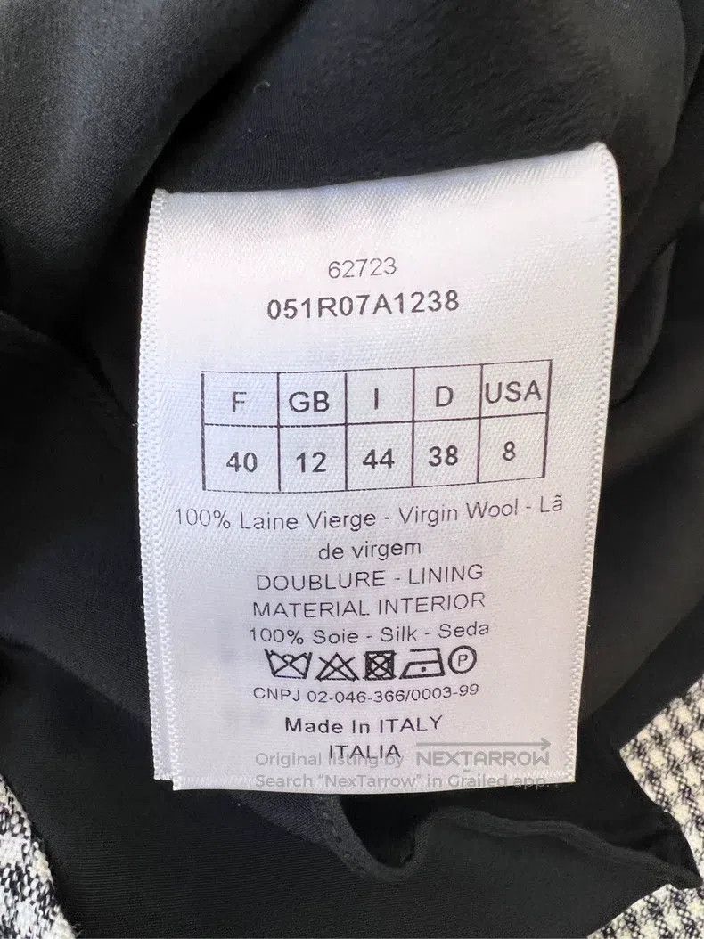 Dior Dior Black and white plaid worsted wool thousand-bird chec Size S / US 4 / IT 40 - 5 Thumbnail