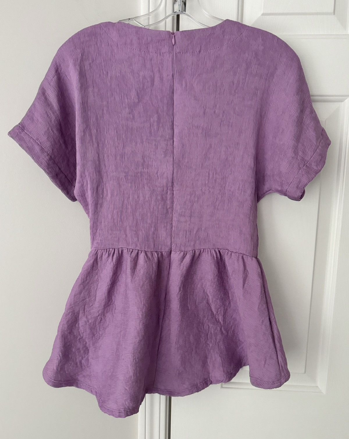 Endless Endless Rose Lavender Deep-V Front Knot Peplum Top, Size S Size S / US 4 / IT 40 - 6 Thumbnail