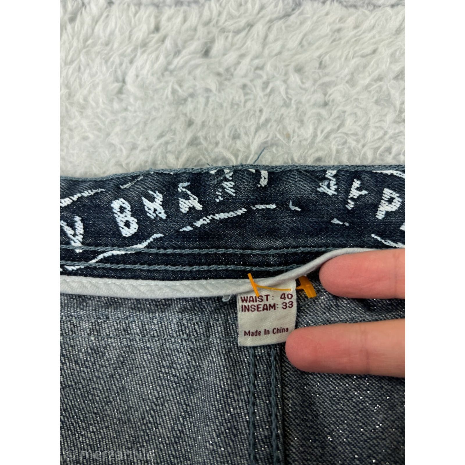 Phat Farm VINTAGE Phat Farm Jeans Men 40 Blue Denim Hip Hop Street Wear 5-Pocket Design Regular Straight Mid Rise 40 in Inseam 28 in Cotton Stretch Embroidered Size US 40 / EU 56 - 5 Thumbnail