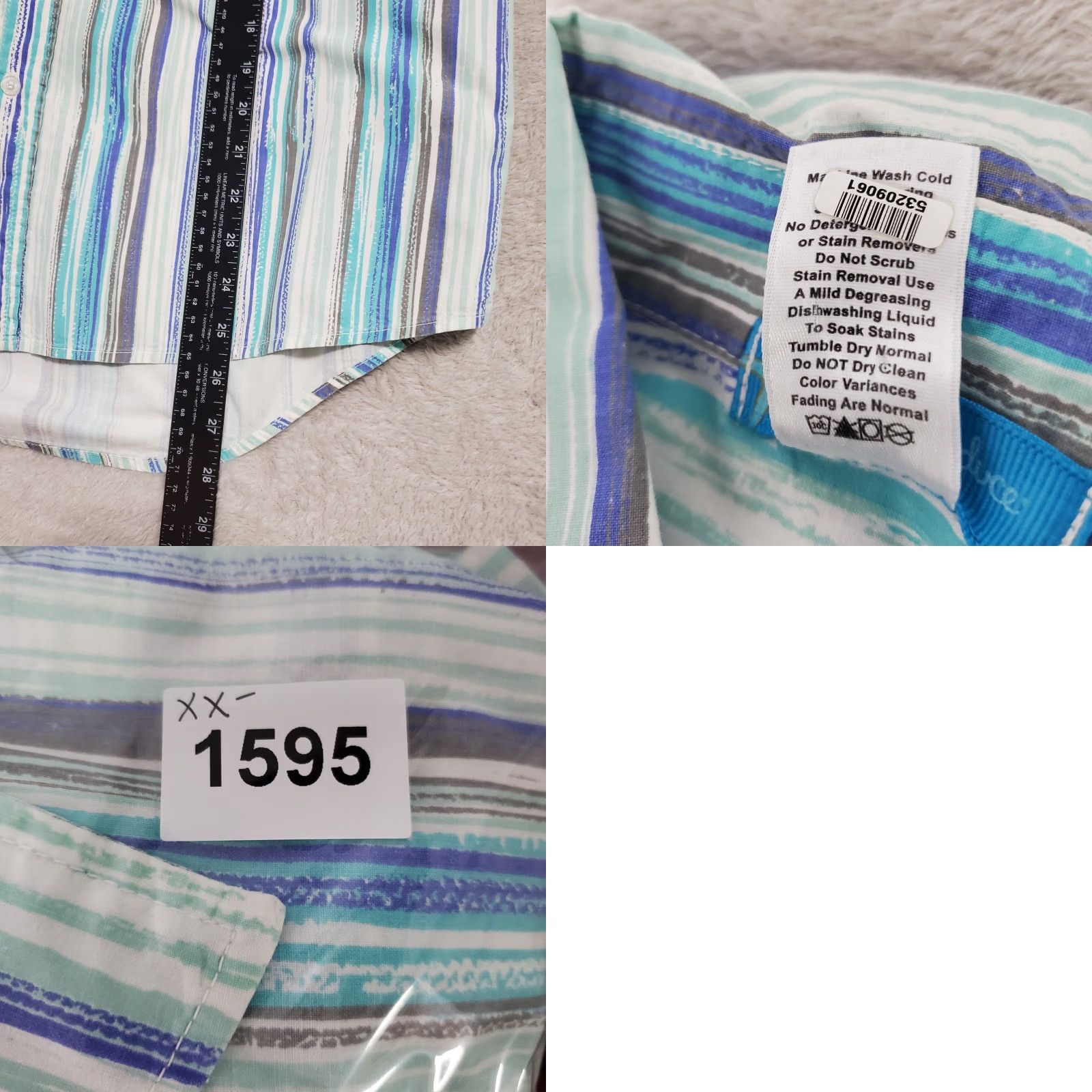Vintage VINTAGE Fresh Produce Shirt Women L Blue Striped Button Up Collared Casual Beachy Coastal Long Sleeve Button Cuffs Mens Women Girls Boys Size L / US 10 / IT 46 - 8 Thumbnail