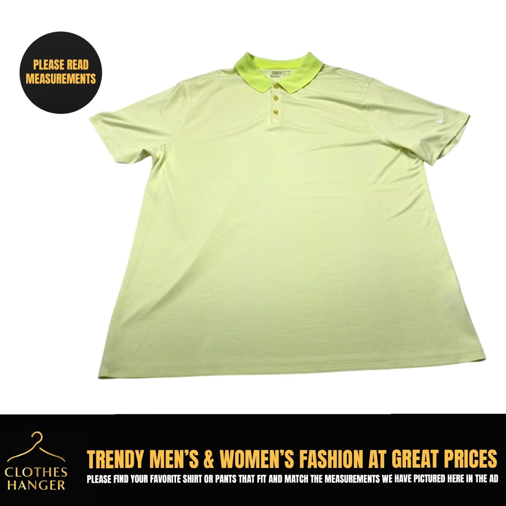 Nike Nike Golf Polo Shirt 725520-702 Mens 2XL Neon Green Striped Dri-FIT Polo Shirt Mens Nike Golf Size US XXL / EU 58 / 5 - 2 Thumbnail