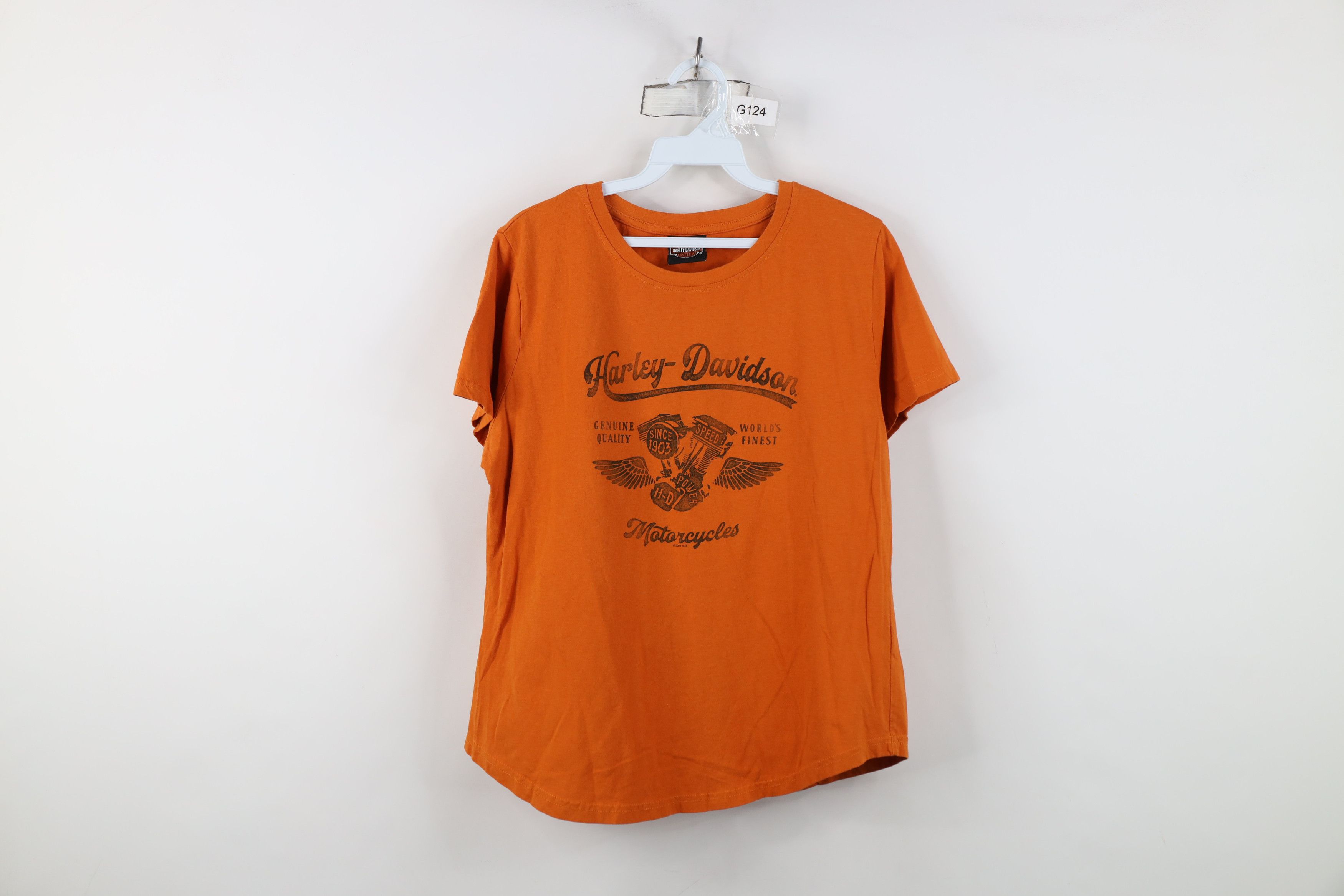Harley Davidson Harley Davidson Spell Out Script Motorcycle T-Shirt Orange Size M / US 6-8 / IT 42-44 - 1 Thumbnail