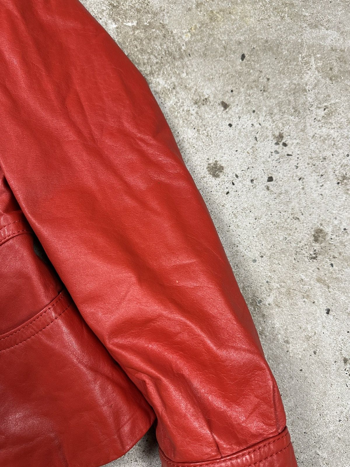 Japanese Brand Vintage 90s Red Genuine Leather Moto Biker Style Jacket Size M / US 6-8 / IT 42-44 - 5 Thumbnail