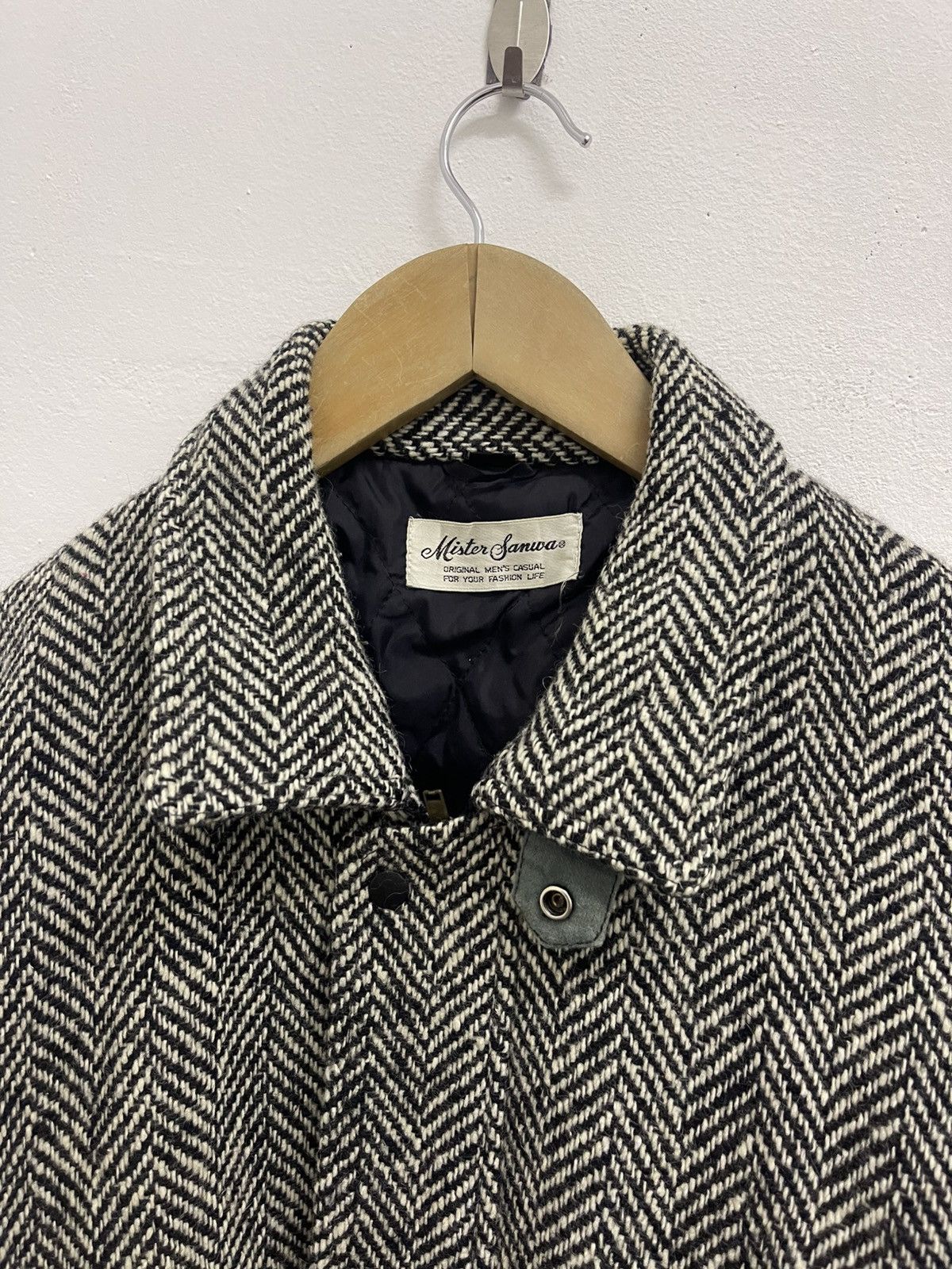 Japanese Brand Vintage Mister Sanwa Herringbone wool dannie bomber jacket Size US M / EU 48-50 / 2 - 10 Thumbnail
