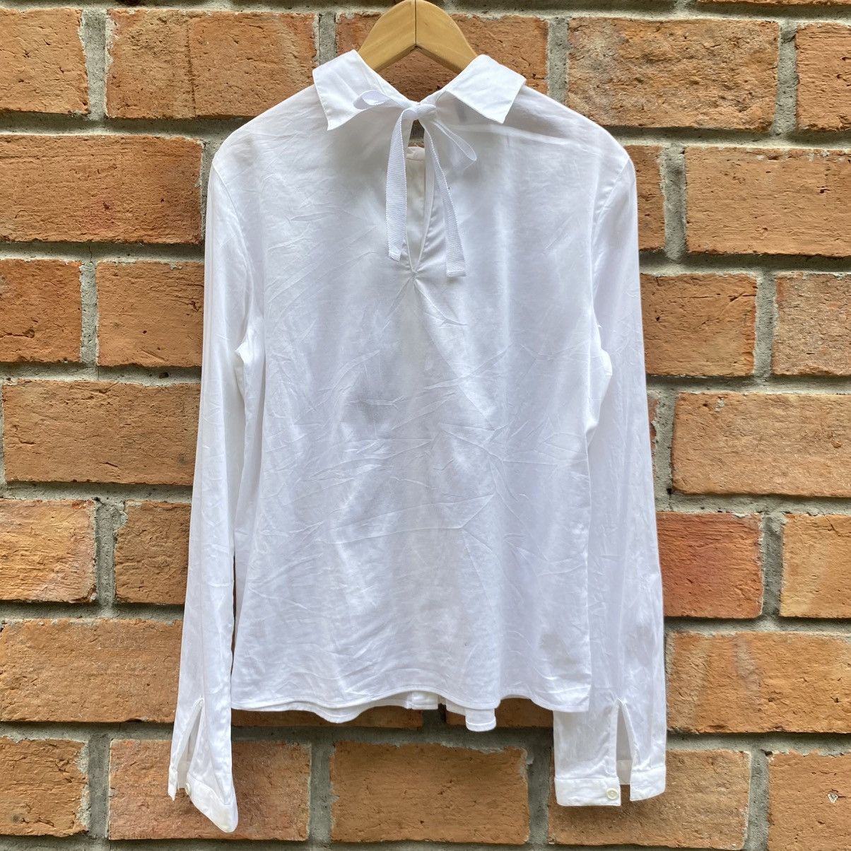 Emporio Armani Emporio Armani Long Sleeve Collared Blouse with Back Bow Tie Size S / US 4 / IT 40 - 6 Thumbnail