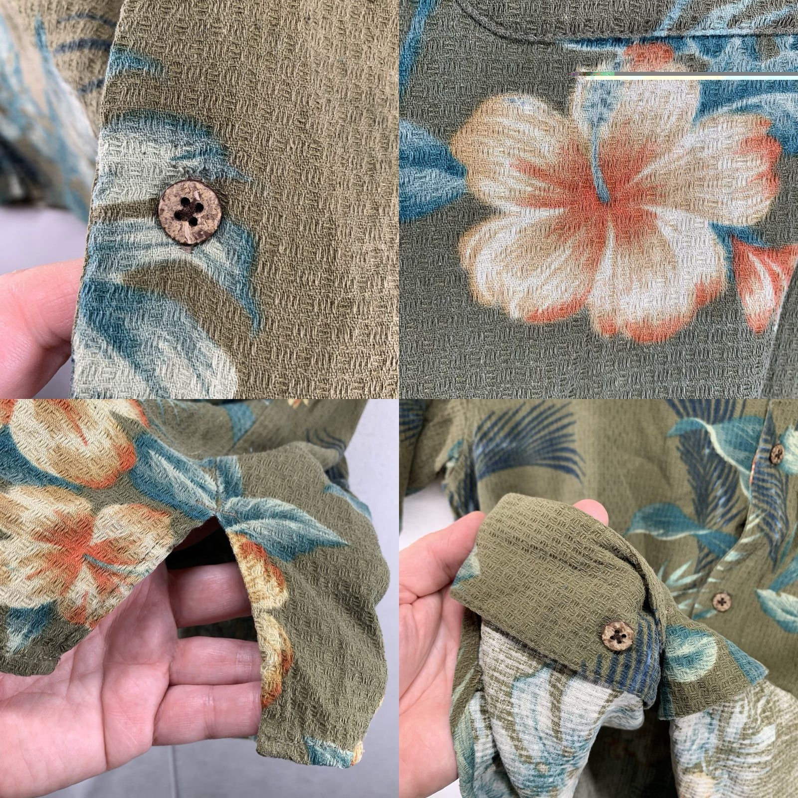 Vintage Silk Hawaiian Shirt Mens XL Soft Waffle Weave Camp Tropical Floral Size US XL / EU 56 / 4 - 8 Thumbnail