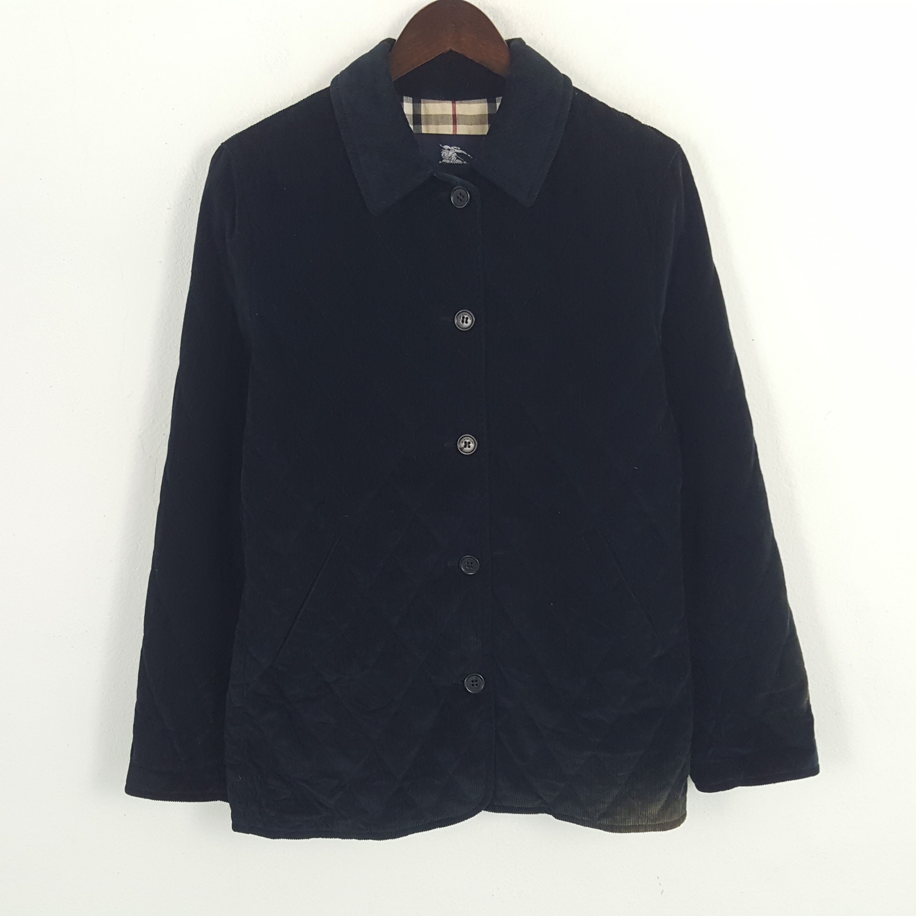 Burberry × Vintage Vintage Burberry London Velvet Custom Logo Button Up Jacket Size S / US 4 / IT 40 - 3 Thumbnail