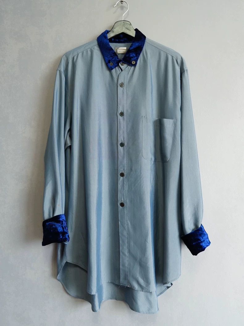 Yohji Yamamoto Yohji Yamamoto size os 92SS Bronze Button Velvet Shirt 250 Size US M / EU 48-50 / 2 - 1 Thumbnail