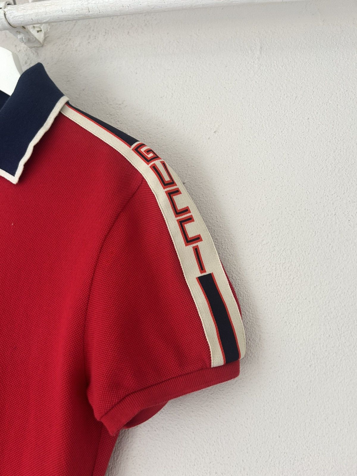Gucci Gucci Red Polo Shirt with Logo Taped Sleeves - Size S Size US S / EU 44-46 / 1 - 2 Thumbnail