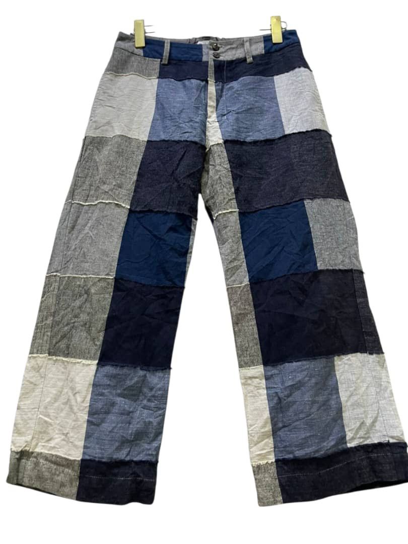 Issey Miyake Vintage Plantation x Issey Miyake Patchwork Wide Leg Pants Size US 29 - 1 Thumbnail