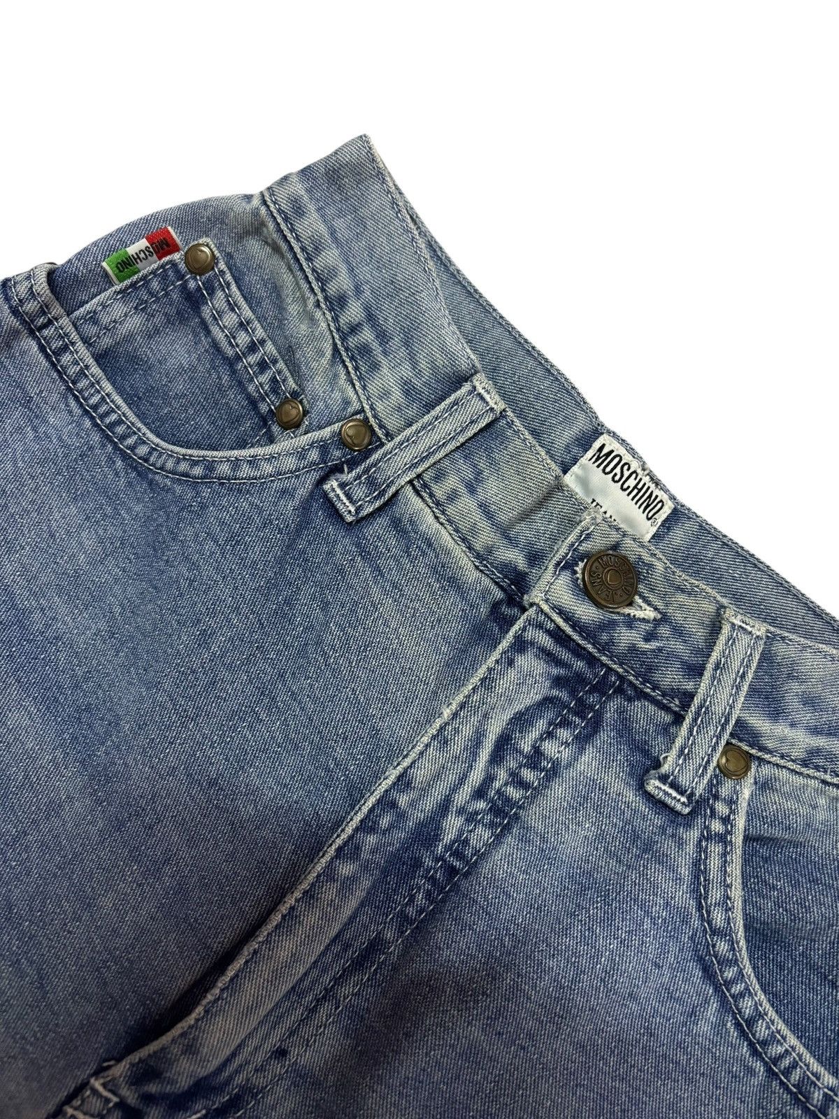 Moschino Vtg Moschino Italy High Waist Blue Wash Distressed Jeans Size 28" / US 6 / IT 42 - 7 Thumbnail