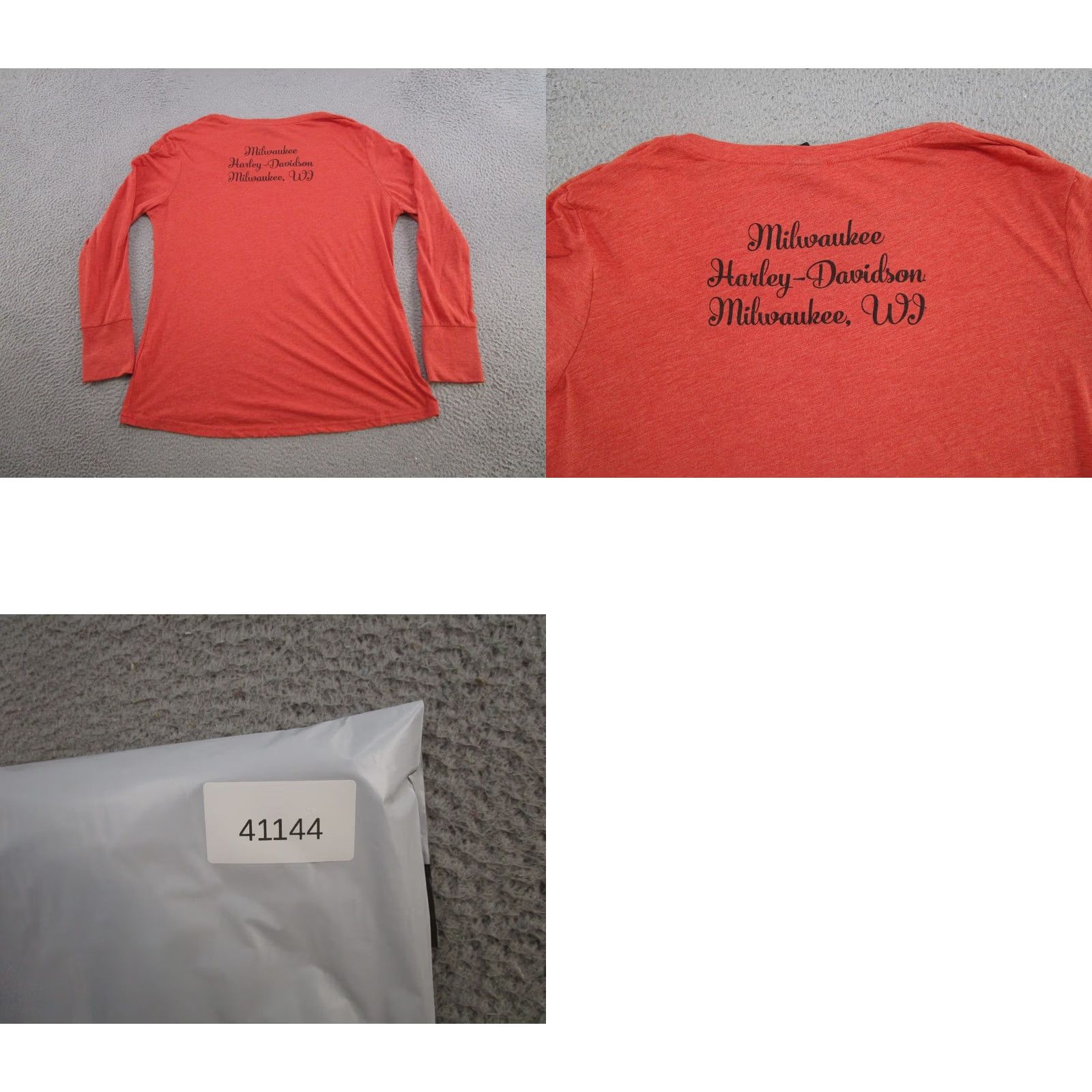 Harley Davidson Harley-Davidson Lace Skull Long Sleeve Thumbhole Shirt Womens XL Orange Biker Read Size XL / US 12-14 / IT 48-50 - 9 Thumbnail