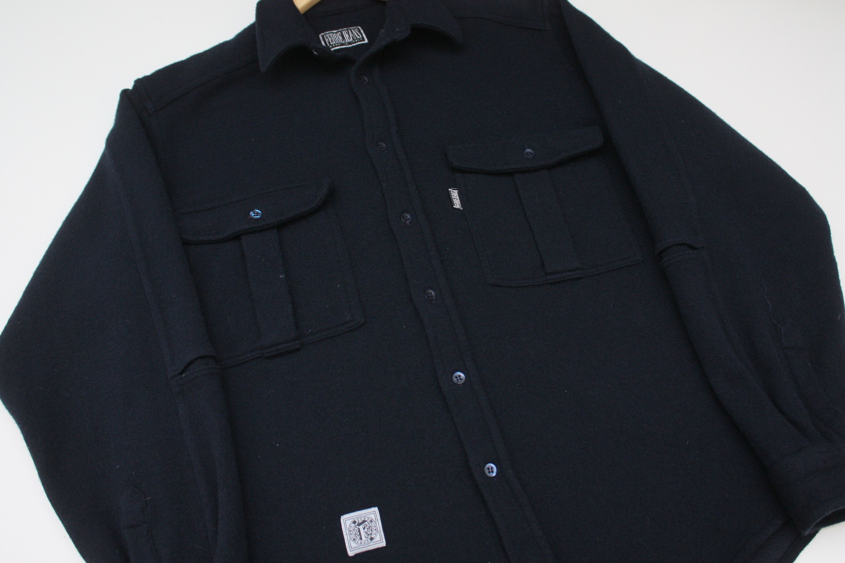 Ferre Ferre Jeans Vintage Wool Dark Navy Overshirt Made In Italy Size US M / EU 48-50 / 2 - 4 Thumbnail
