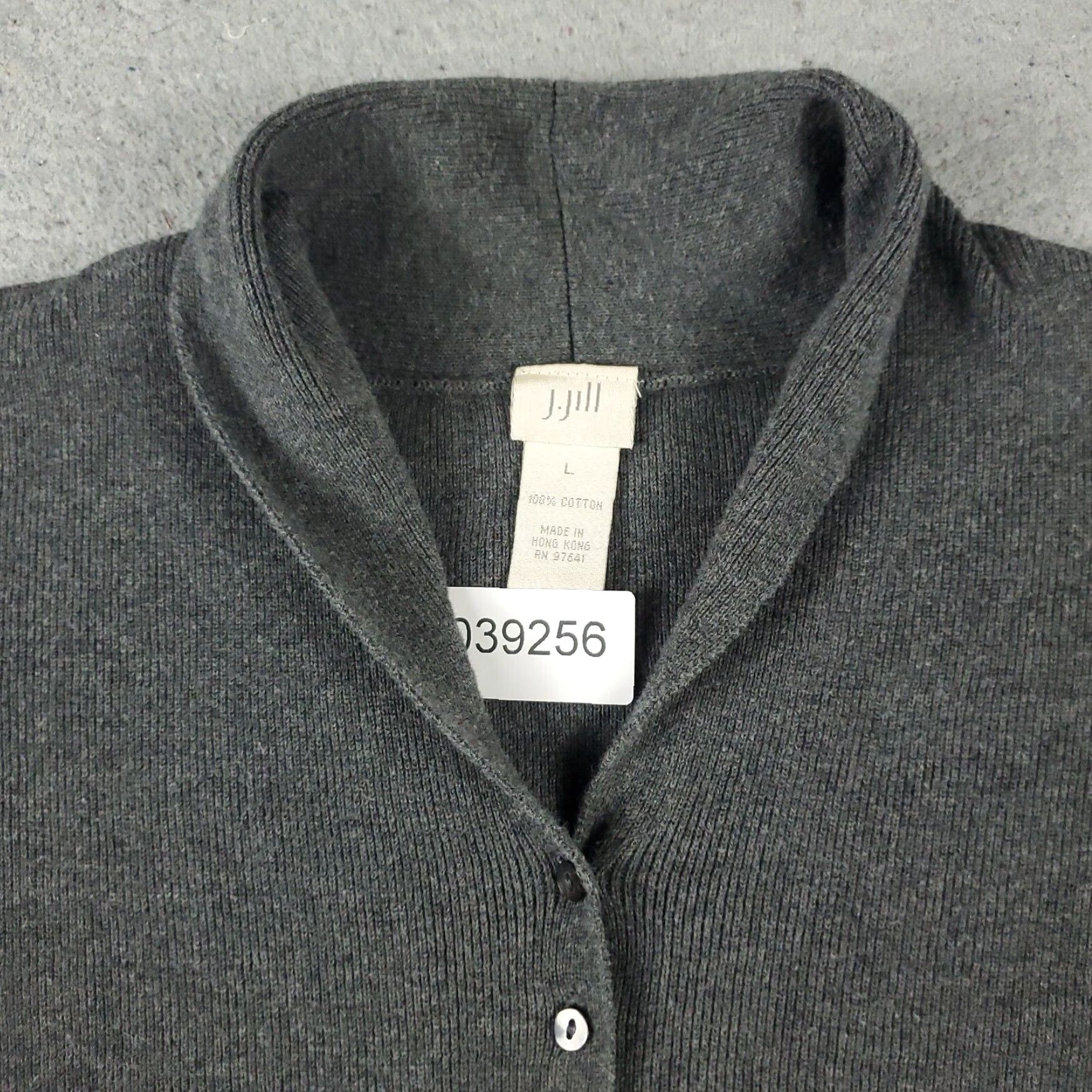 J. Jill J Jill Womens Large Gray Shawl Collar Cardigan Button Up Ladies Sweater Size L / US 10 / IT 46 - 2 Thumbnail