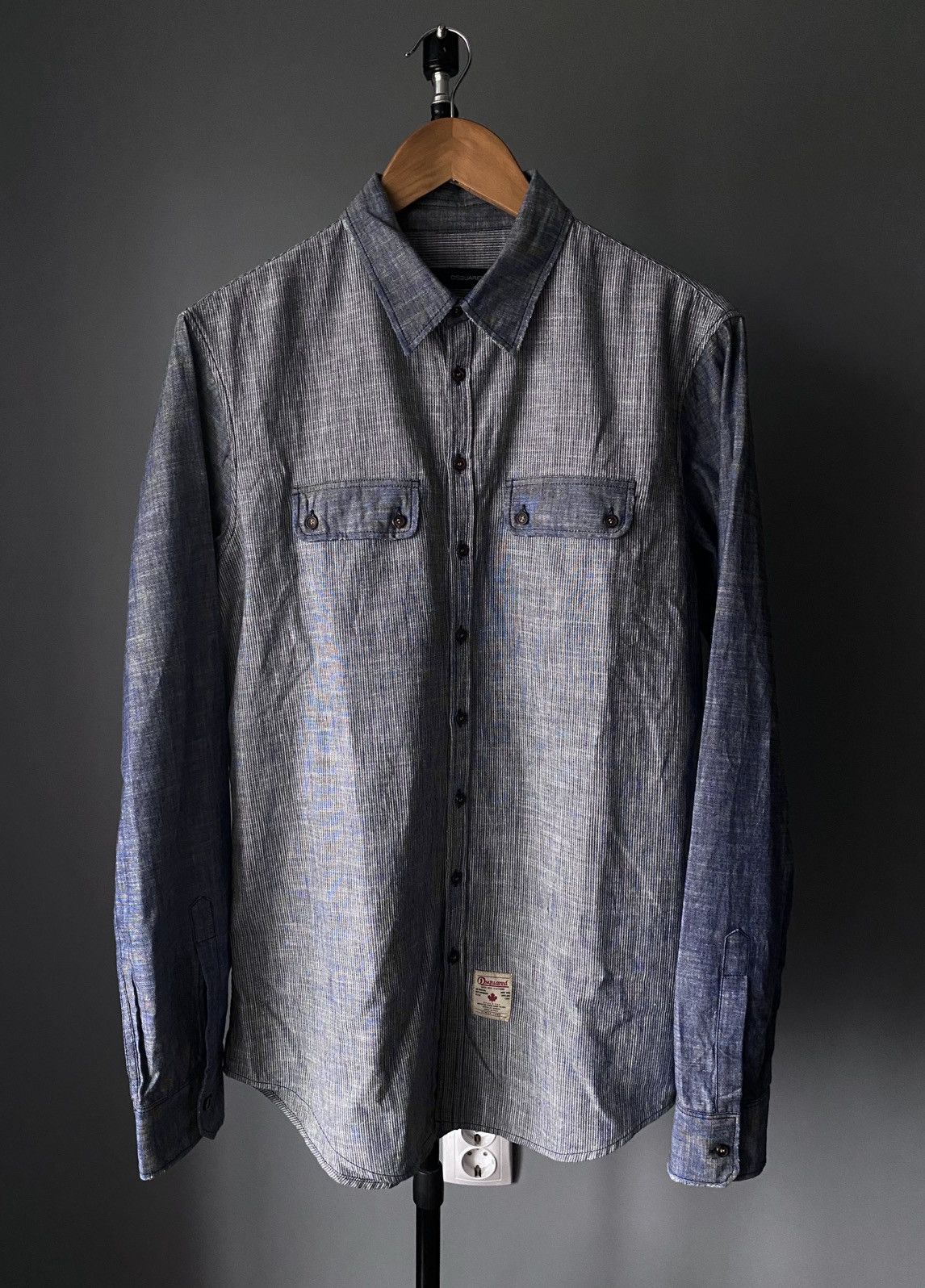 Dsquared2 Dsquared2 2012 Distressed Denim Shirt with Pocket Patch Logo Size US M / EU 48-50 / 2 - 3 Thumbnail