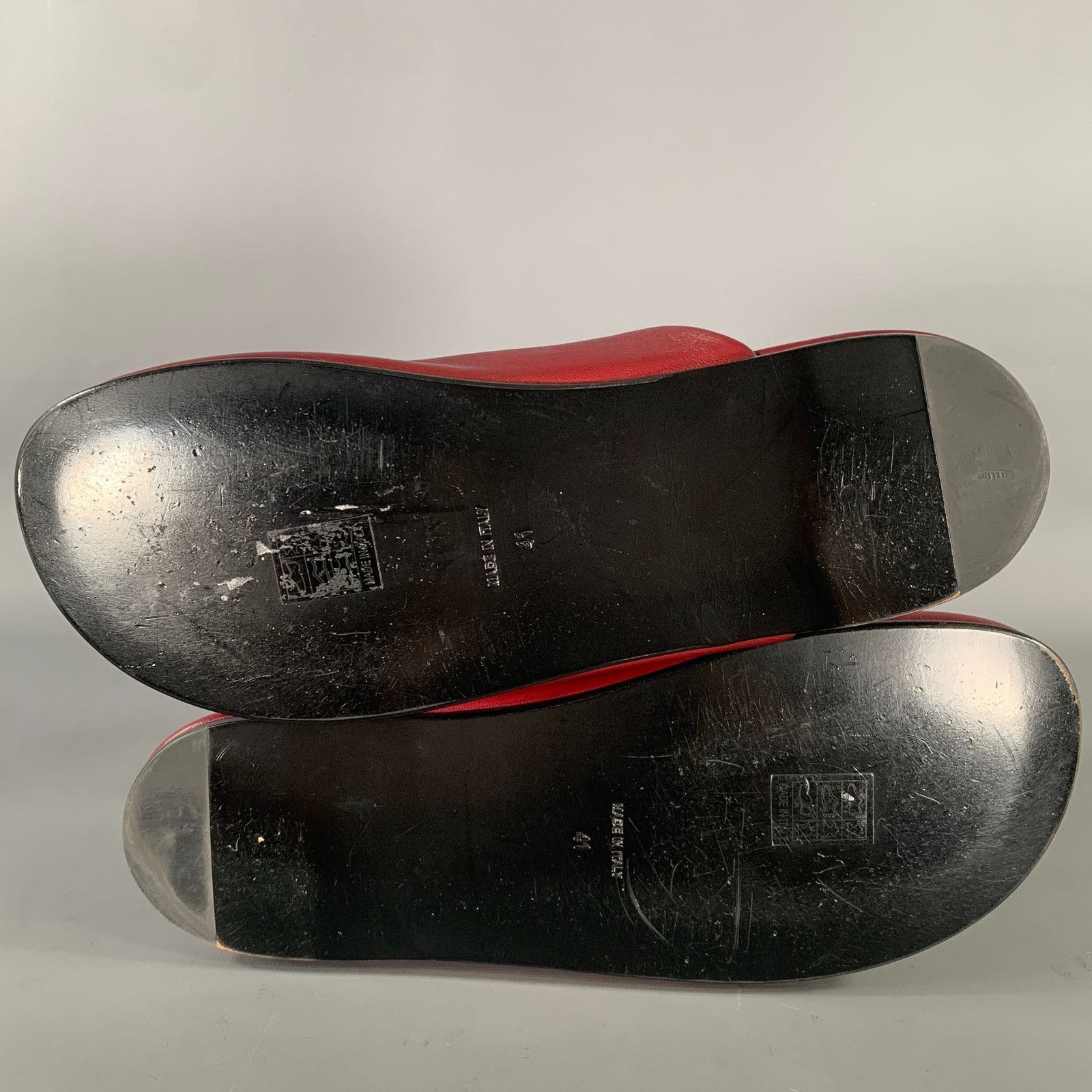 Carven CARVEN Size 10 Burgundy Leather Lambskin Slippers Flats Size US 11 / IT 41 - 6 Thumbnail
