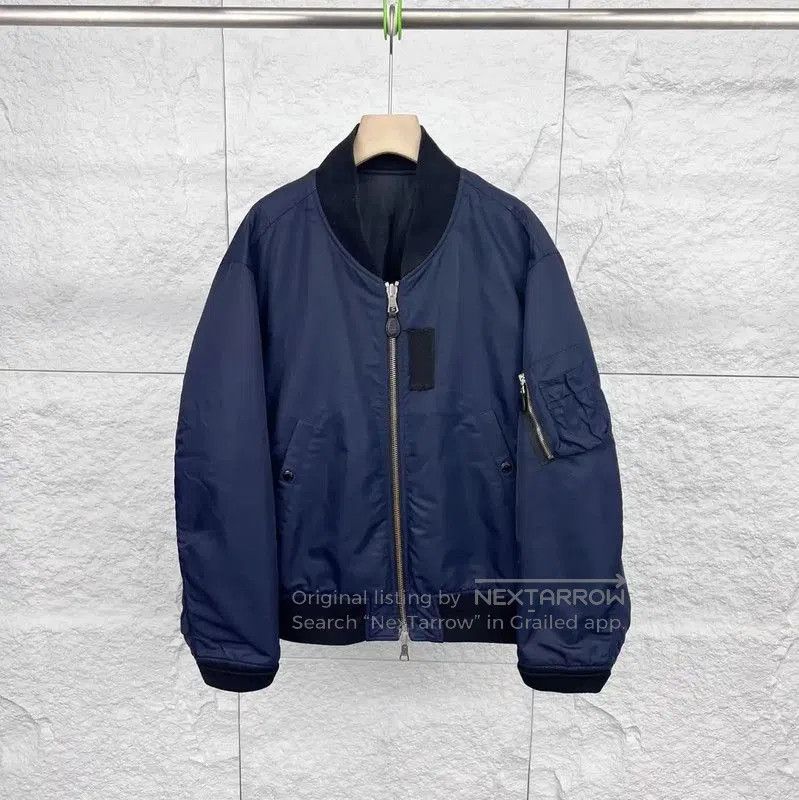 Burberry Navy Cotton Men's Bomber Jacket.