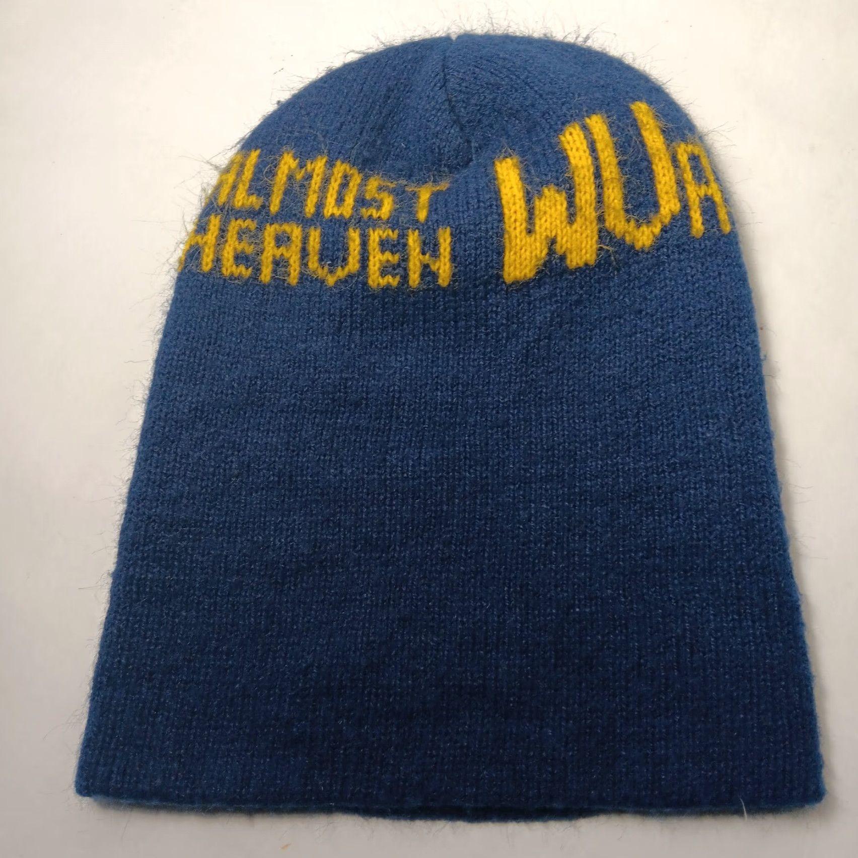 Vintage VINTAGE Boggin West Virginia Beanie - Knit Hat - Adult One Size - Blue Gold Acrylic - WVU Mountaineer - 90s/Almost Heaven Theme - Men Size ONE SIZE - 4 Thumbnail