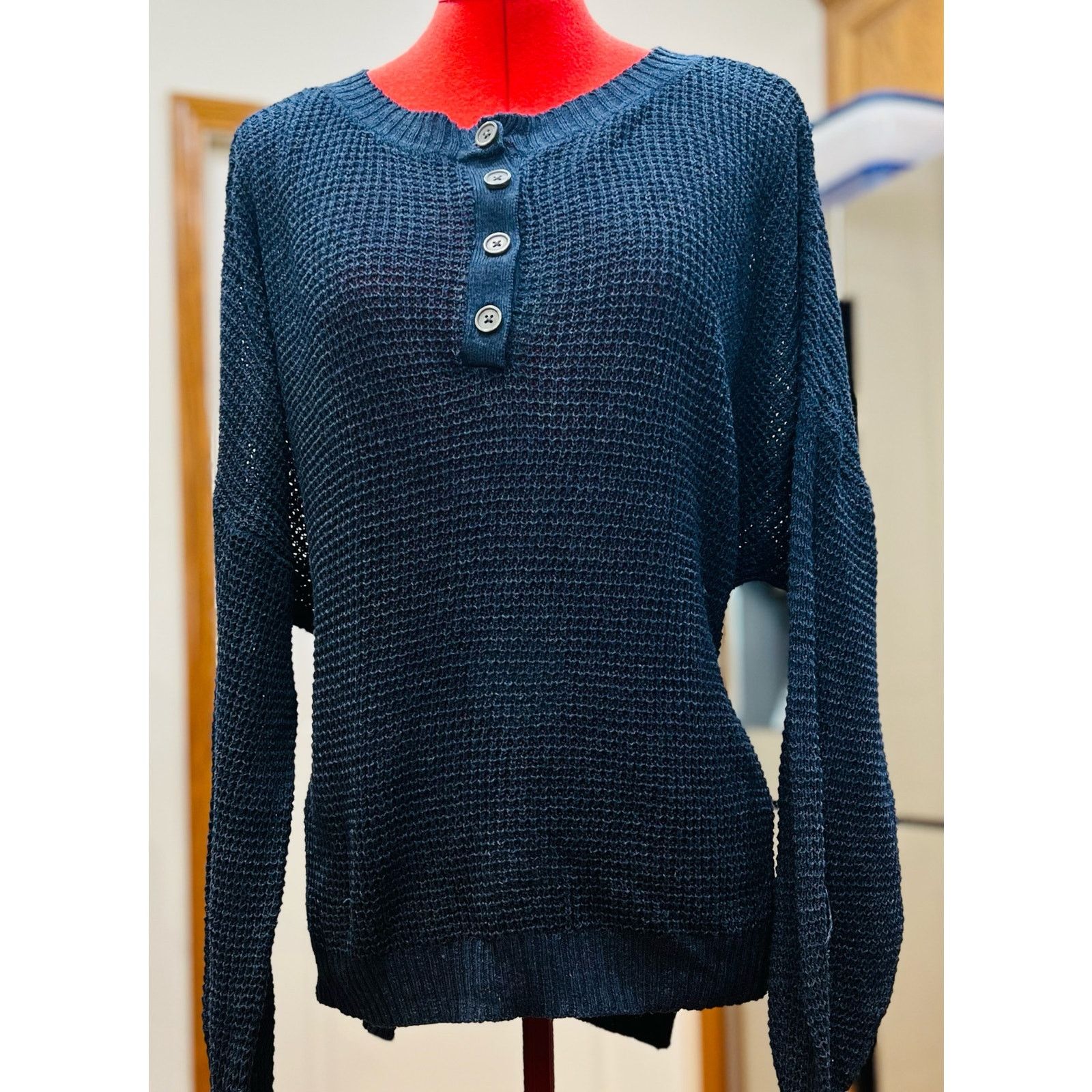 Other American Eagle open weave henley-style pullover sweater - M Size M / US 6-8 / IT 42-44 - 1 Thumbnail