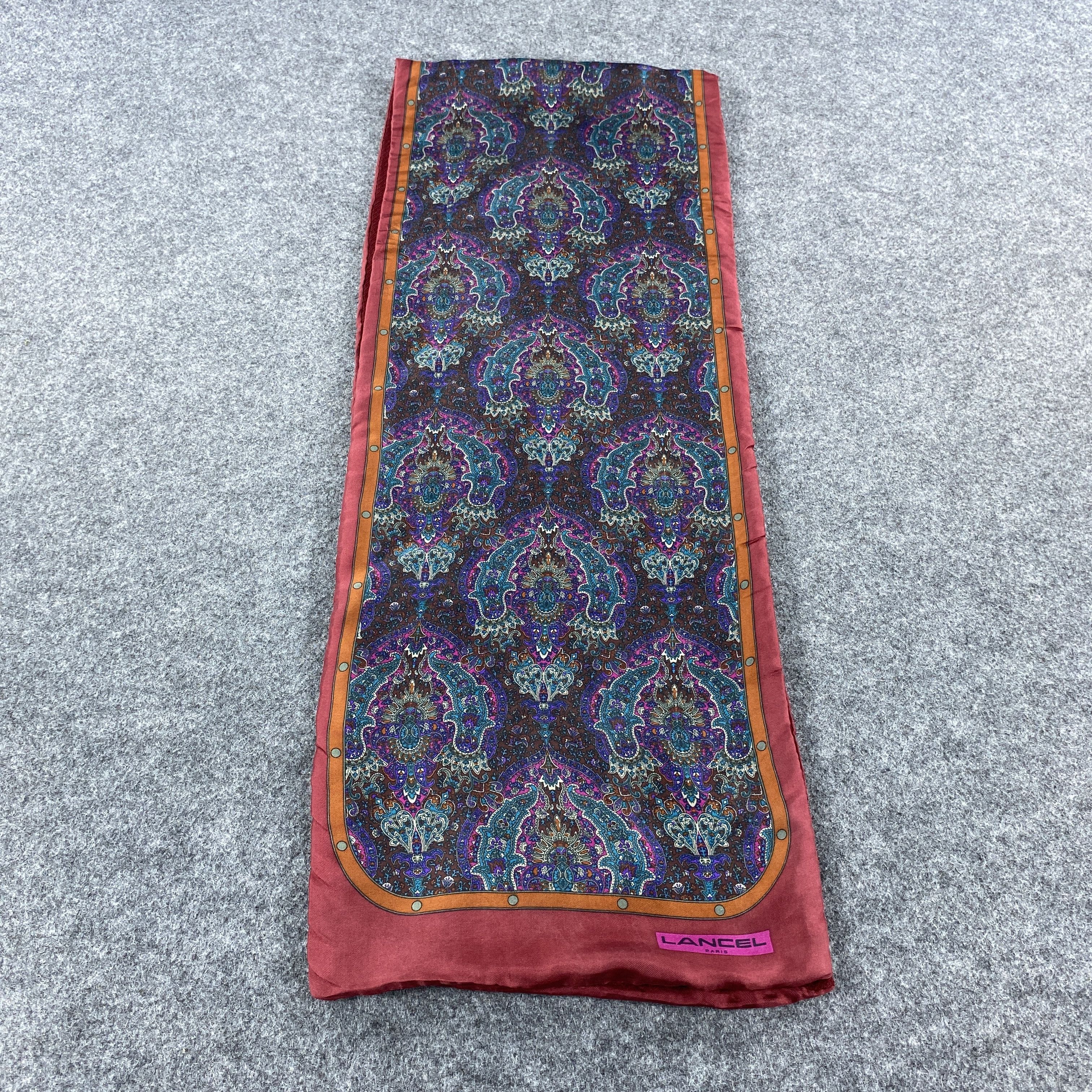 Lancel × Vintage GF10612 Lancel Silk Scarf Neck Wear Muffler Nova Check Size ONE SIZE - 3 Thumbnail